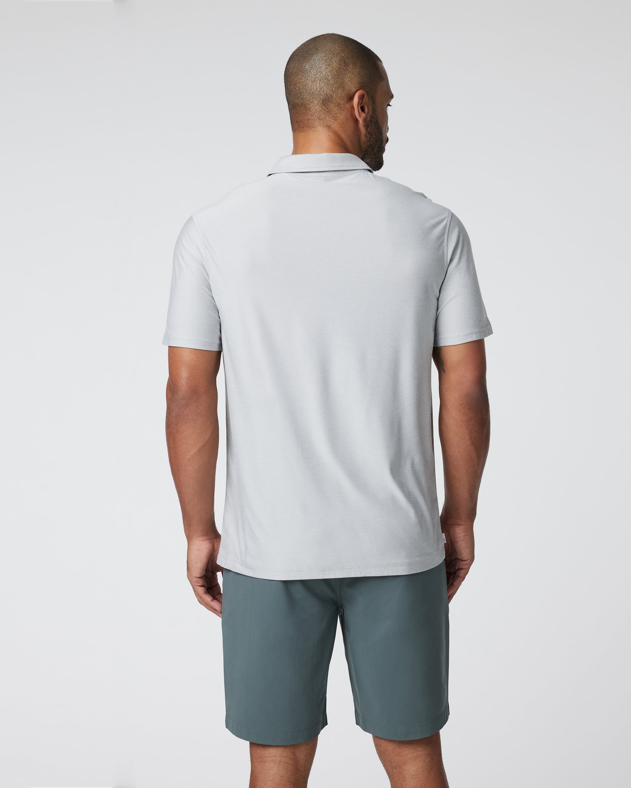 Short Sleeve Strato Button Down | Platinum Heather - Image 2