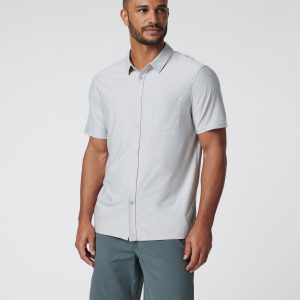 Short Sleeve Strato Button Down | Platinum Heather