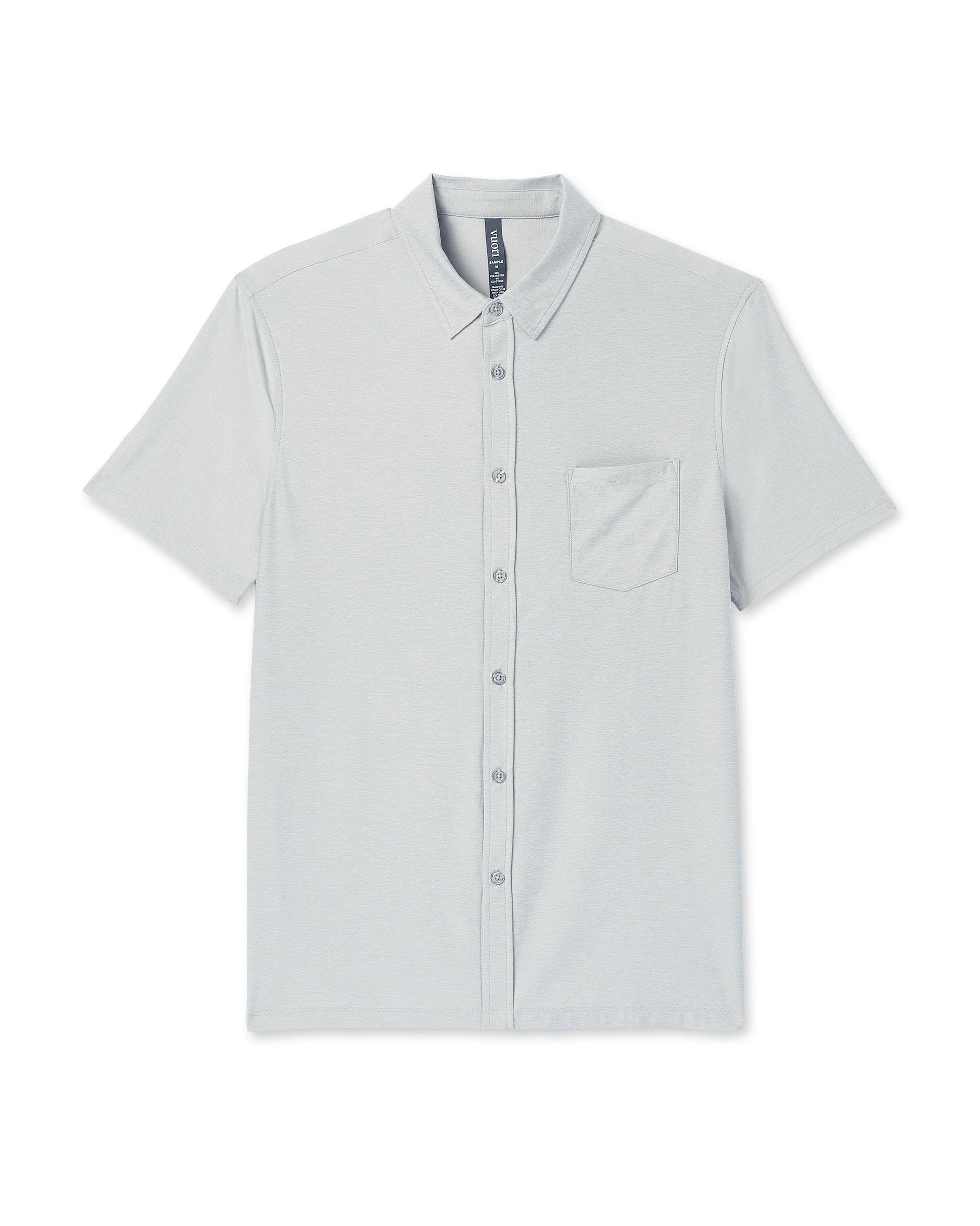 Short Sleeve Strato Button Down | Platinum Heather - Image 4