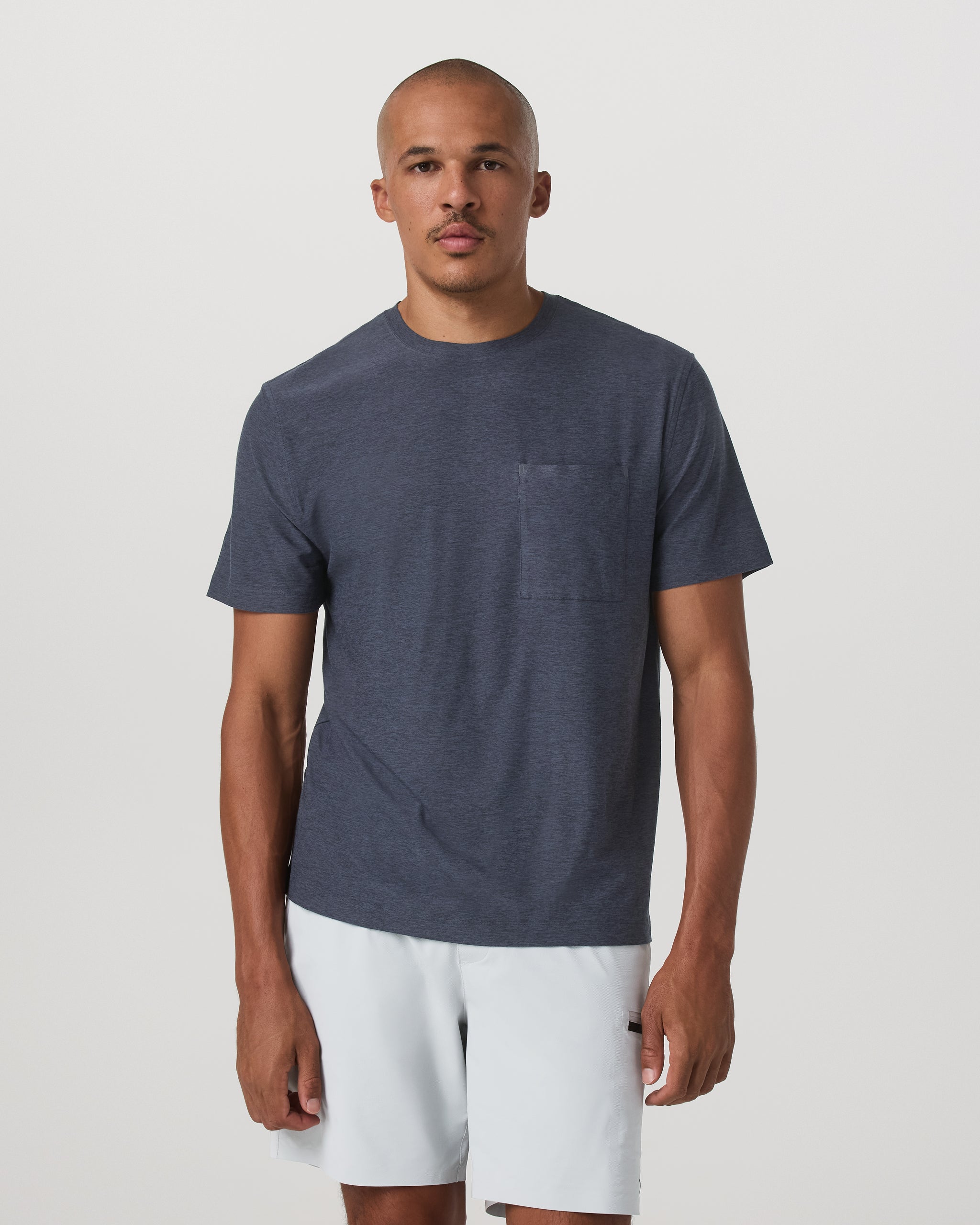 Short Sleeve Strato Pocket Tee - Relaxed Fit | Dark Azure Heather - Image 2
