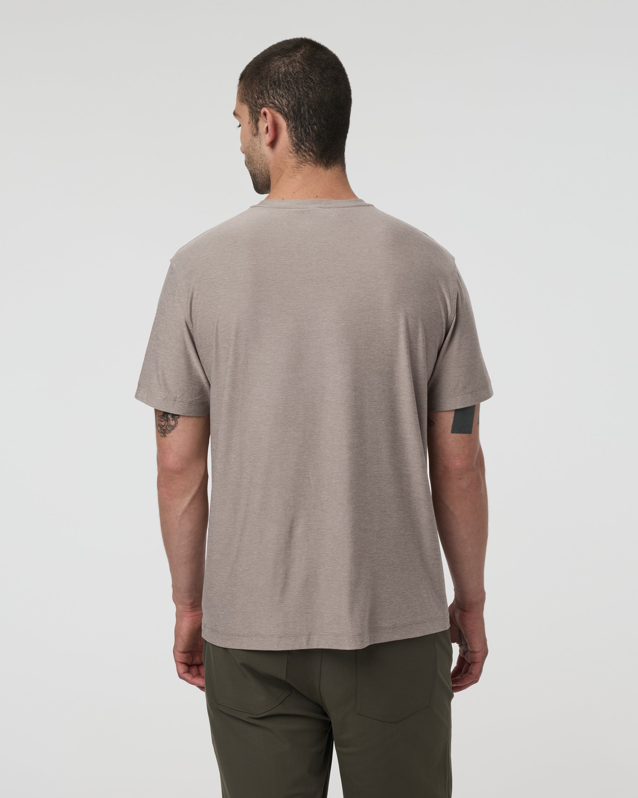 Short Sleeve Strato Pocket Tee - Relaxed Fit | Mocha Heather - Image 3