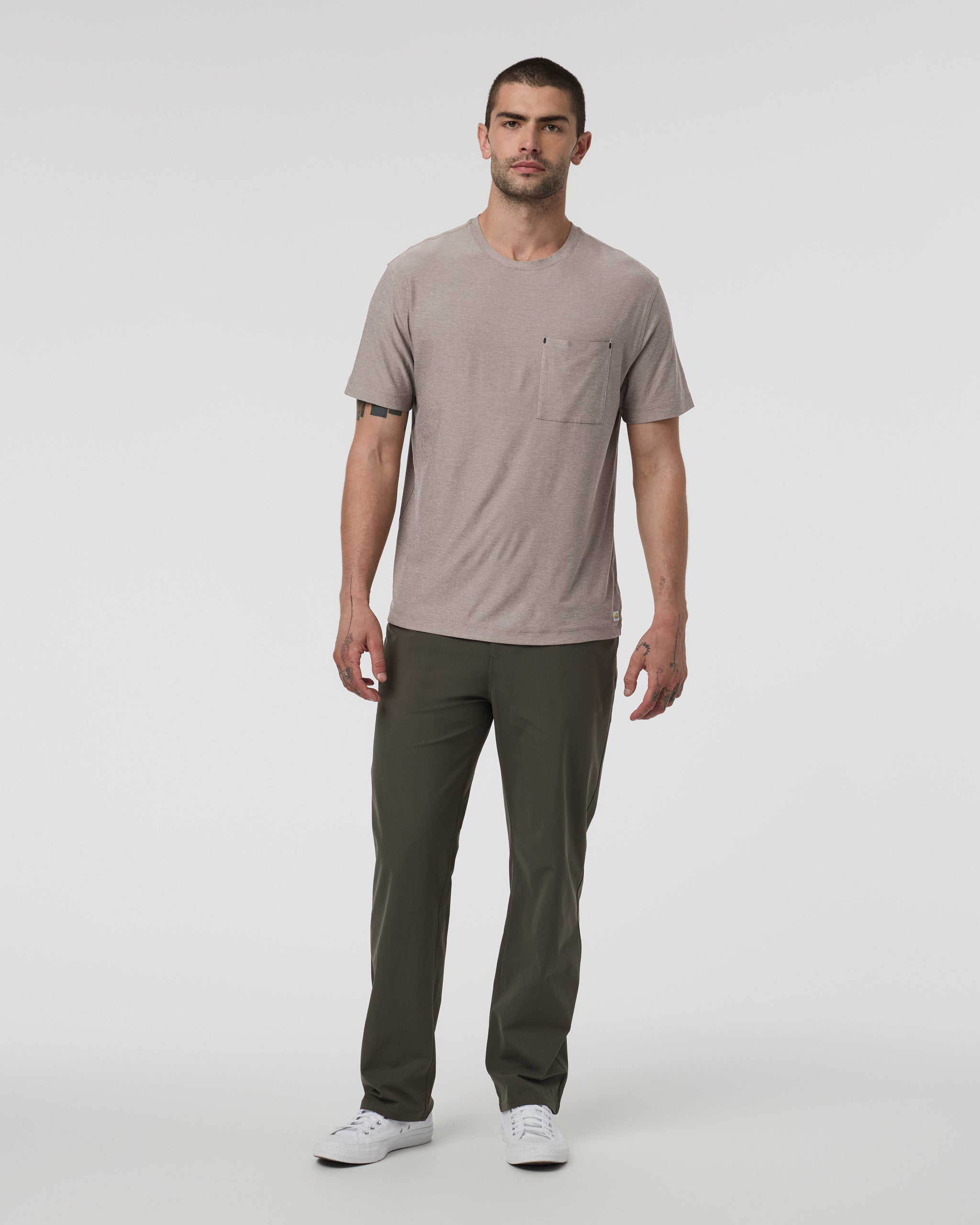 Short Sleeve Strato Pocket Tee - Relaxed Fit | Mocha Heather - Image 5