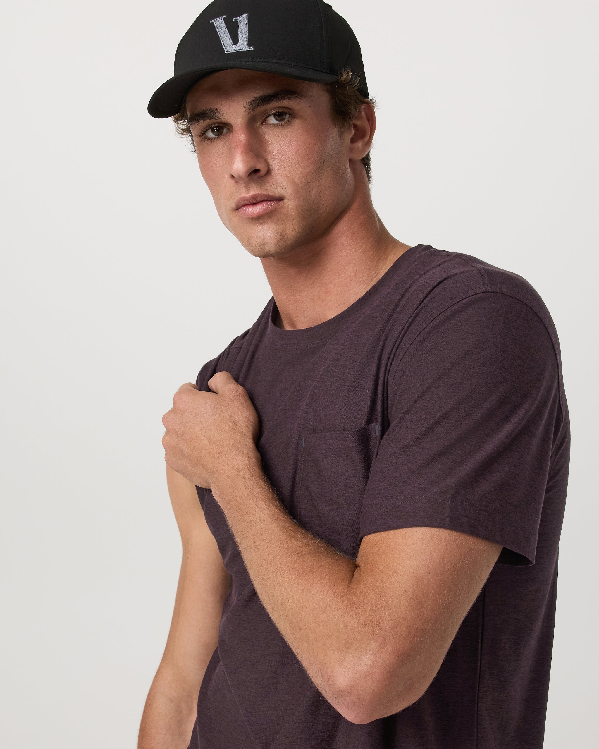 Short Sleeve Strato Pocket Tee - Relaxed Fit | Raisin Heather - Image 2