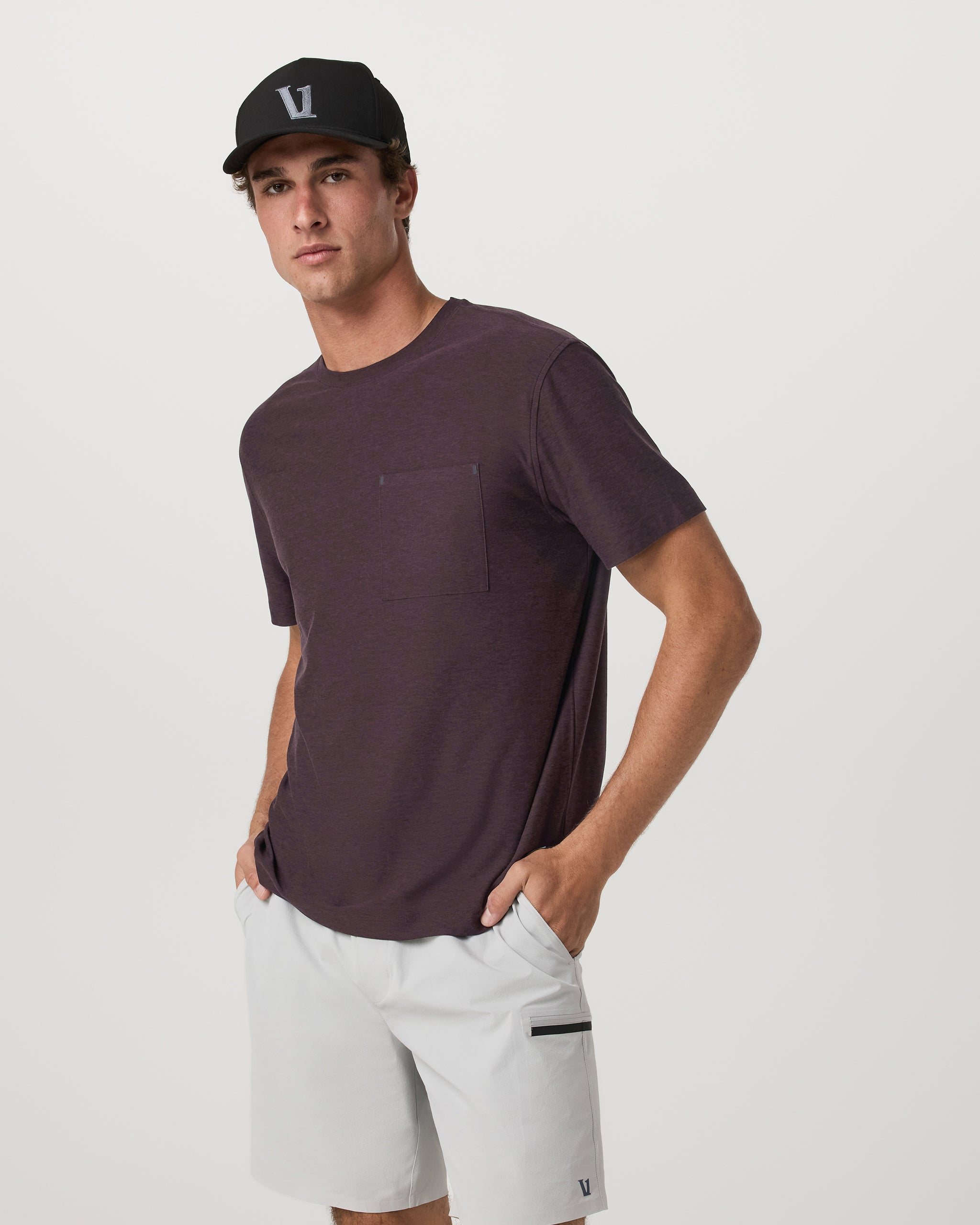 Short Sleeve Strato Pocket Tee - Relaxed Fit | Raisin Heather - Image 5
