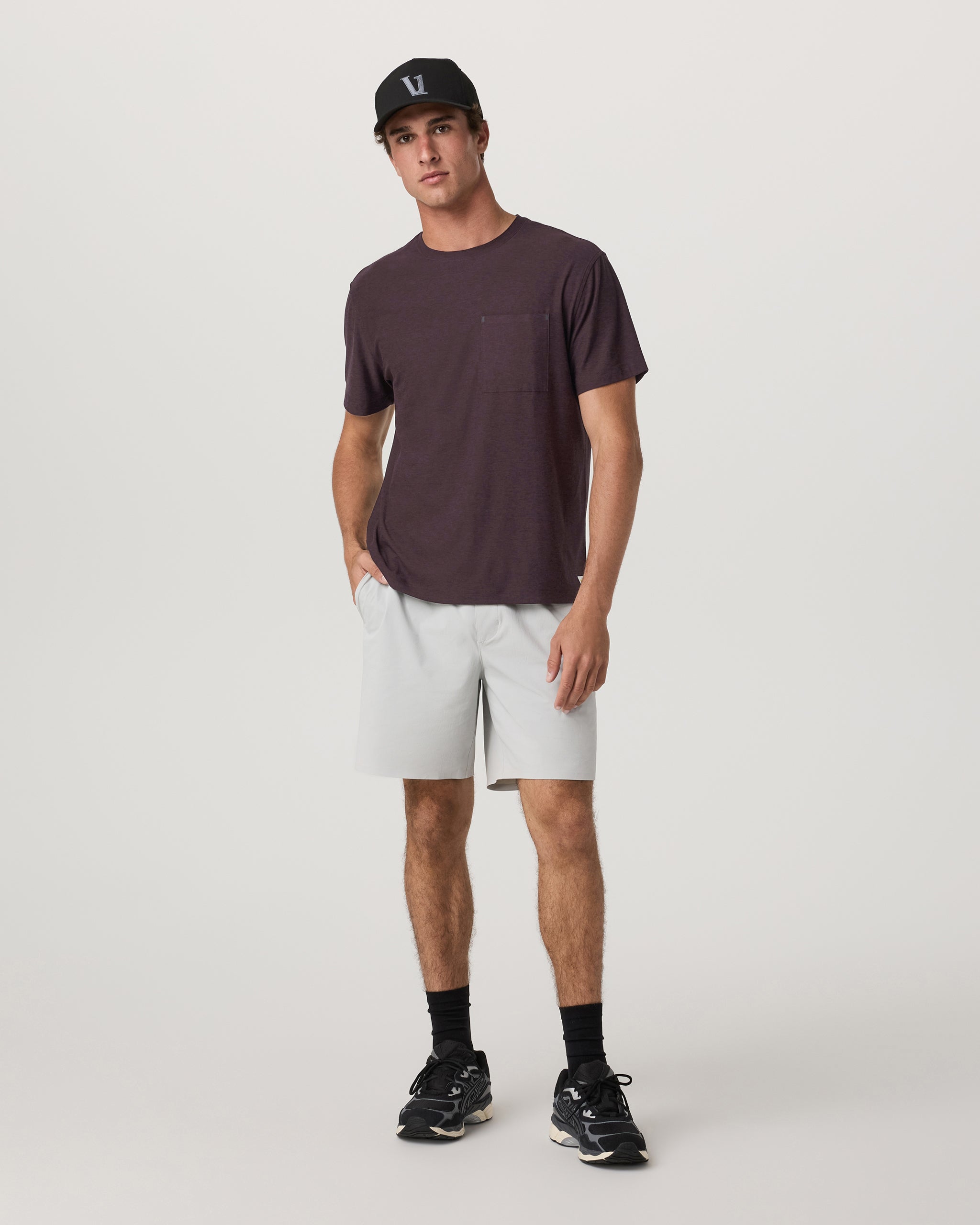 Short Sleeve Strato Pocket Tee - Relaxed Fit | Raisin Heather - Image 4