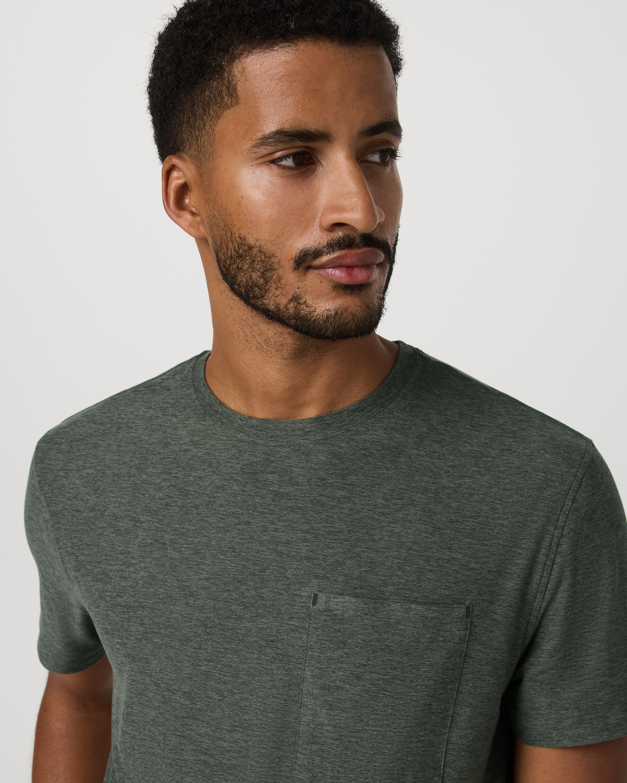 Short Sleeve Strato Pocket Tee - Relaxed Fit | River Rock Heather - Image 5