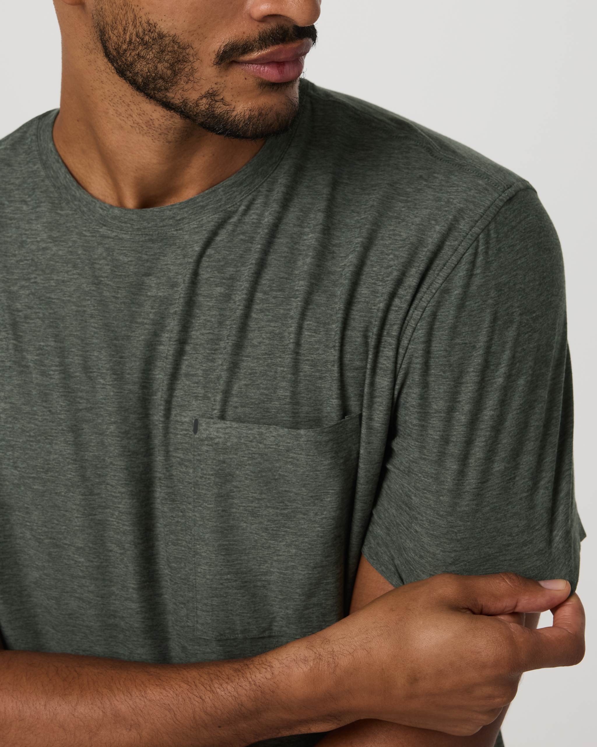 Short Sleeve Strato Pocket Tee - Relaxed Fit | River Rock Heather - Image 2