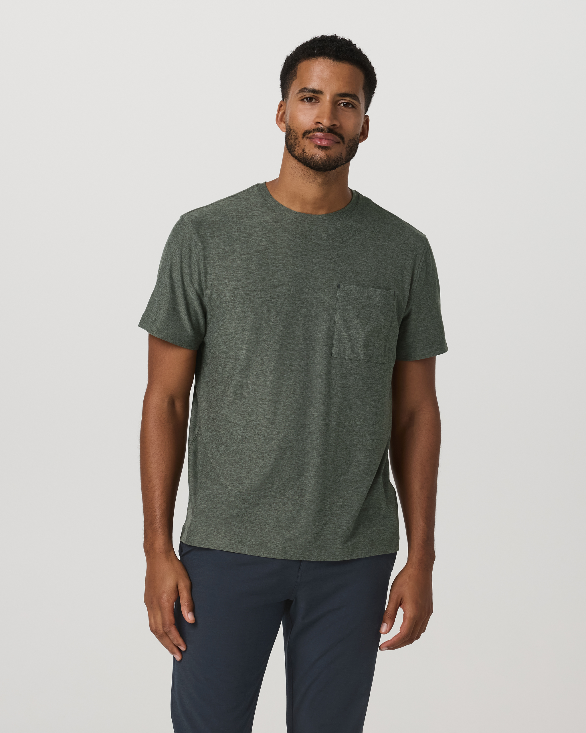 Short Sleeve Strato Pocket Tee - Relaxed Fit | River Rock Heather