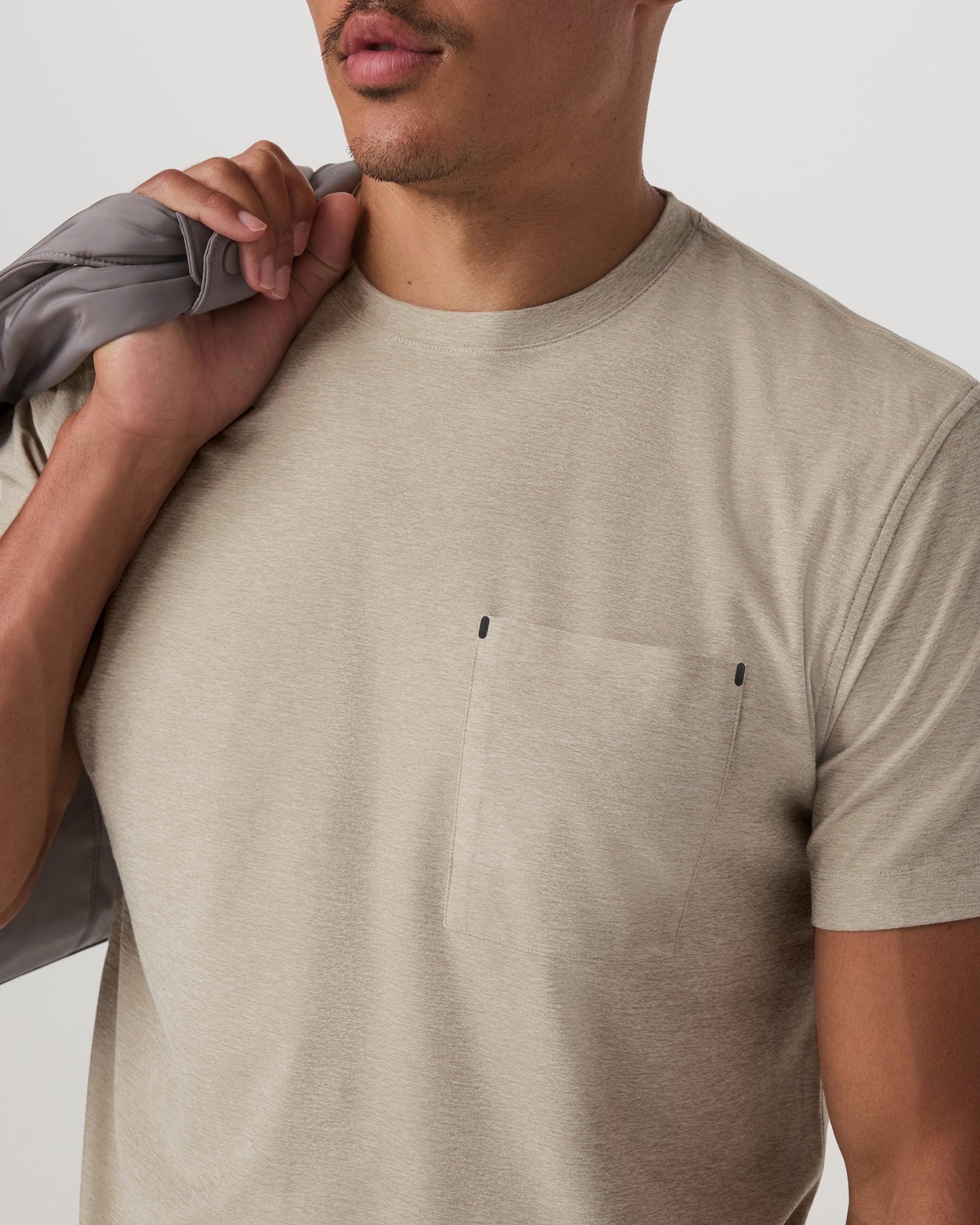 Short Sleeve Strato Pocket Tee - Relaxed Fit | Truffle Heather - Image 2