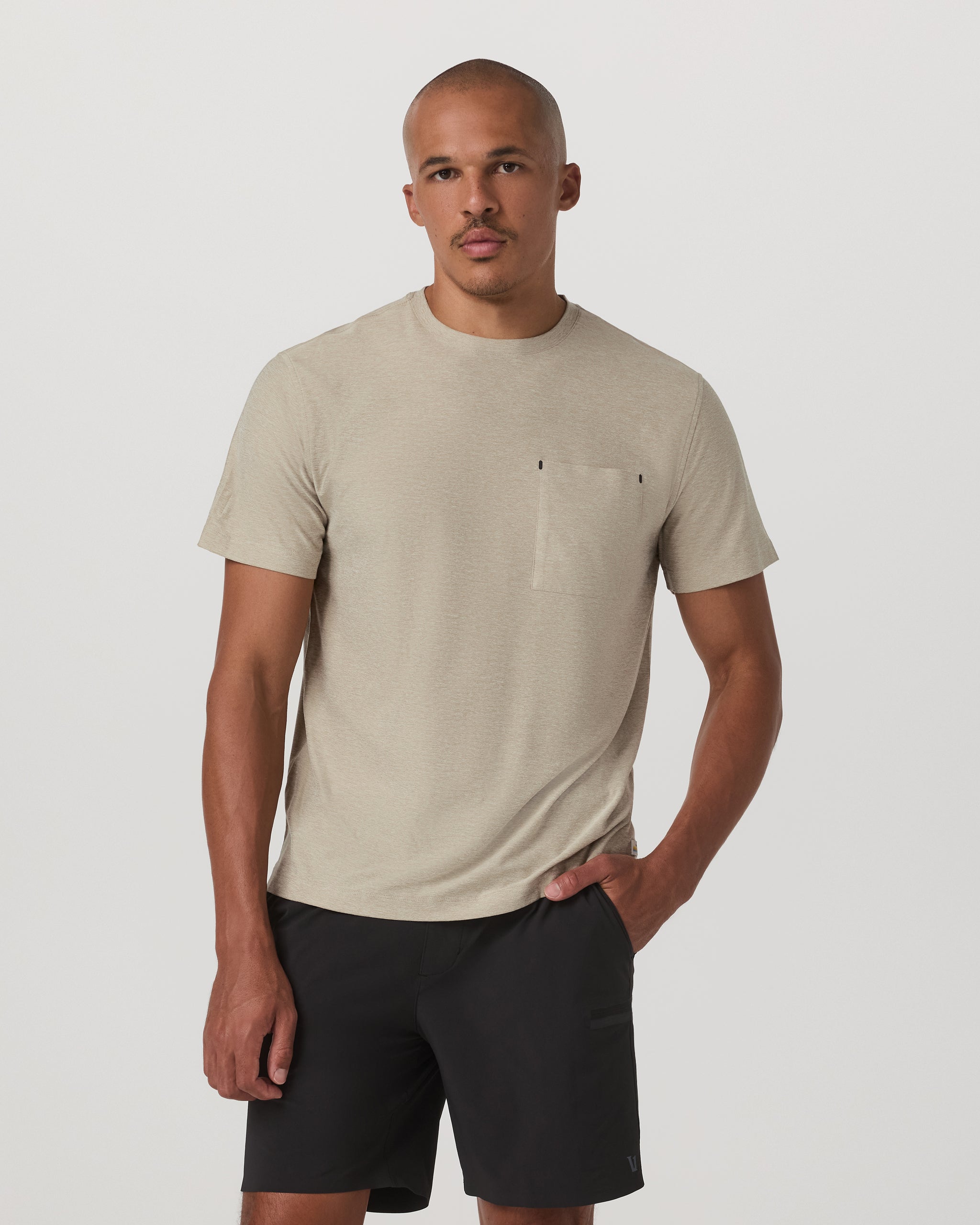 Short Sleeve Strato Pocket Tee - Relaxed Fit | Truffle Heather