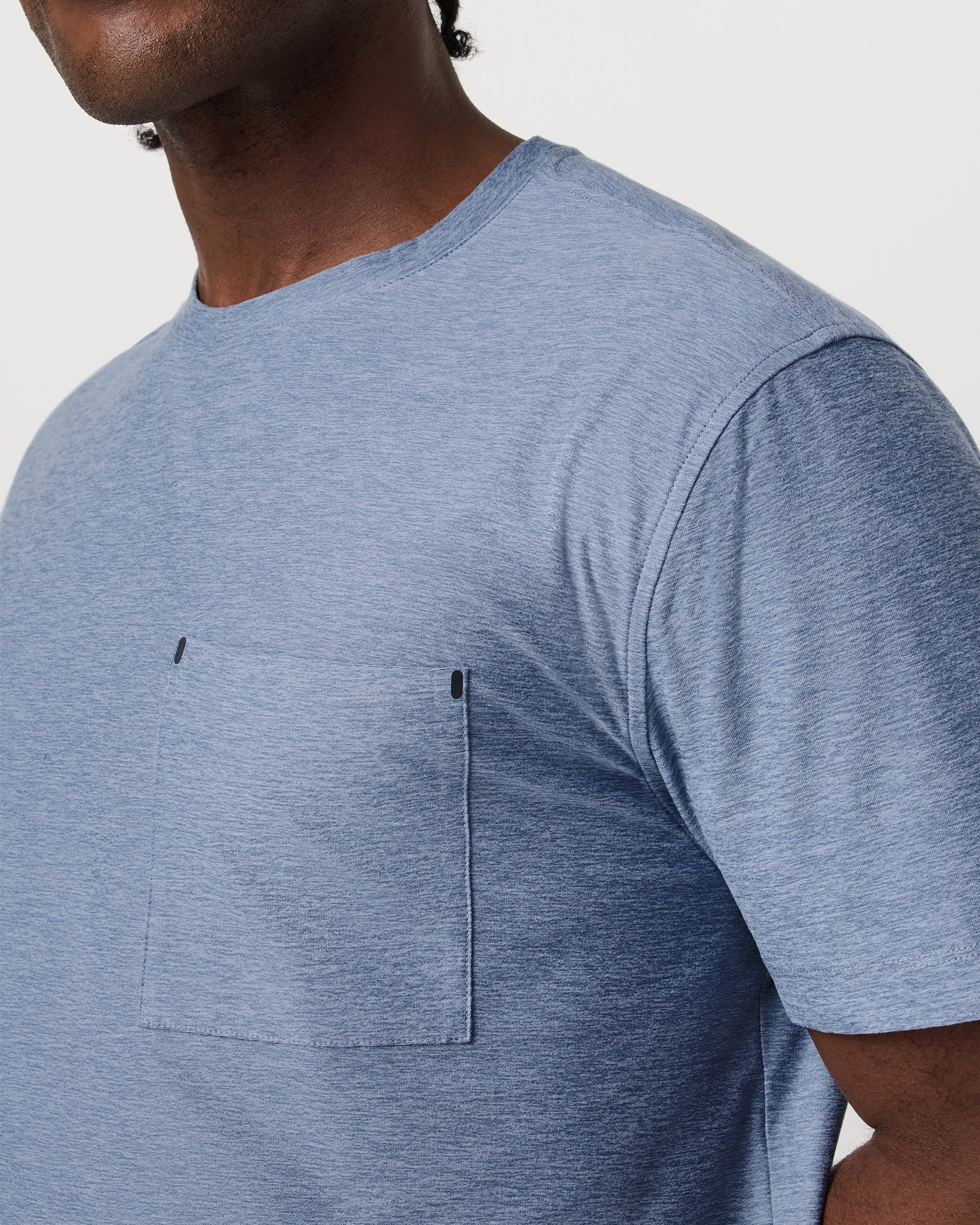 Short Sleeve Strato Pocket Tee - Relaxed Fit | Chambray Heather - Image 2