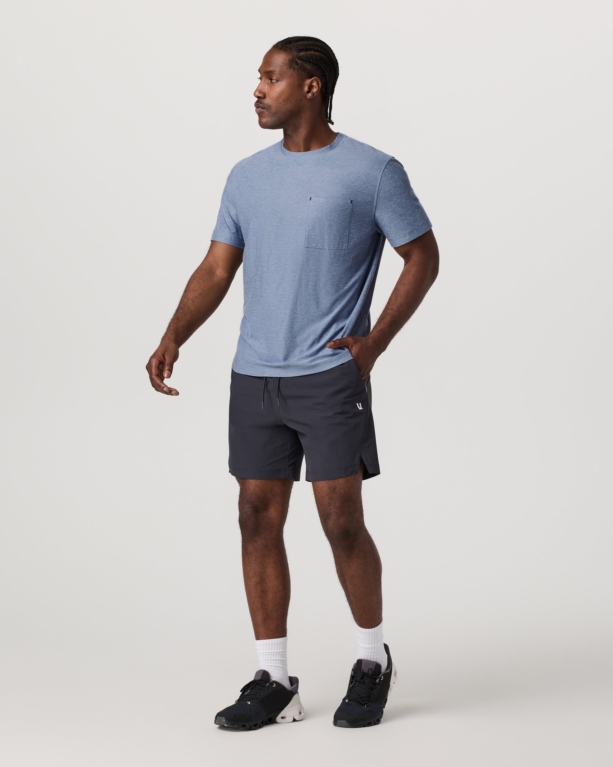 Short Sleeve Strato Pocket Tee - Relaxed Fit | Chambray Heather - Image 4