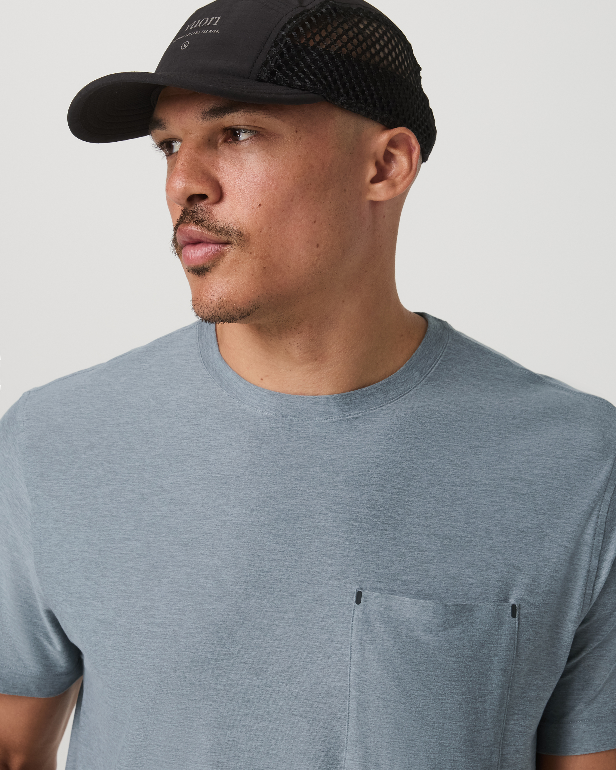 Short Sleeve Strato Pocket Tee - Relaxed Fit | Dusty Blue Heather - Image 2