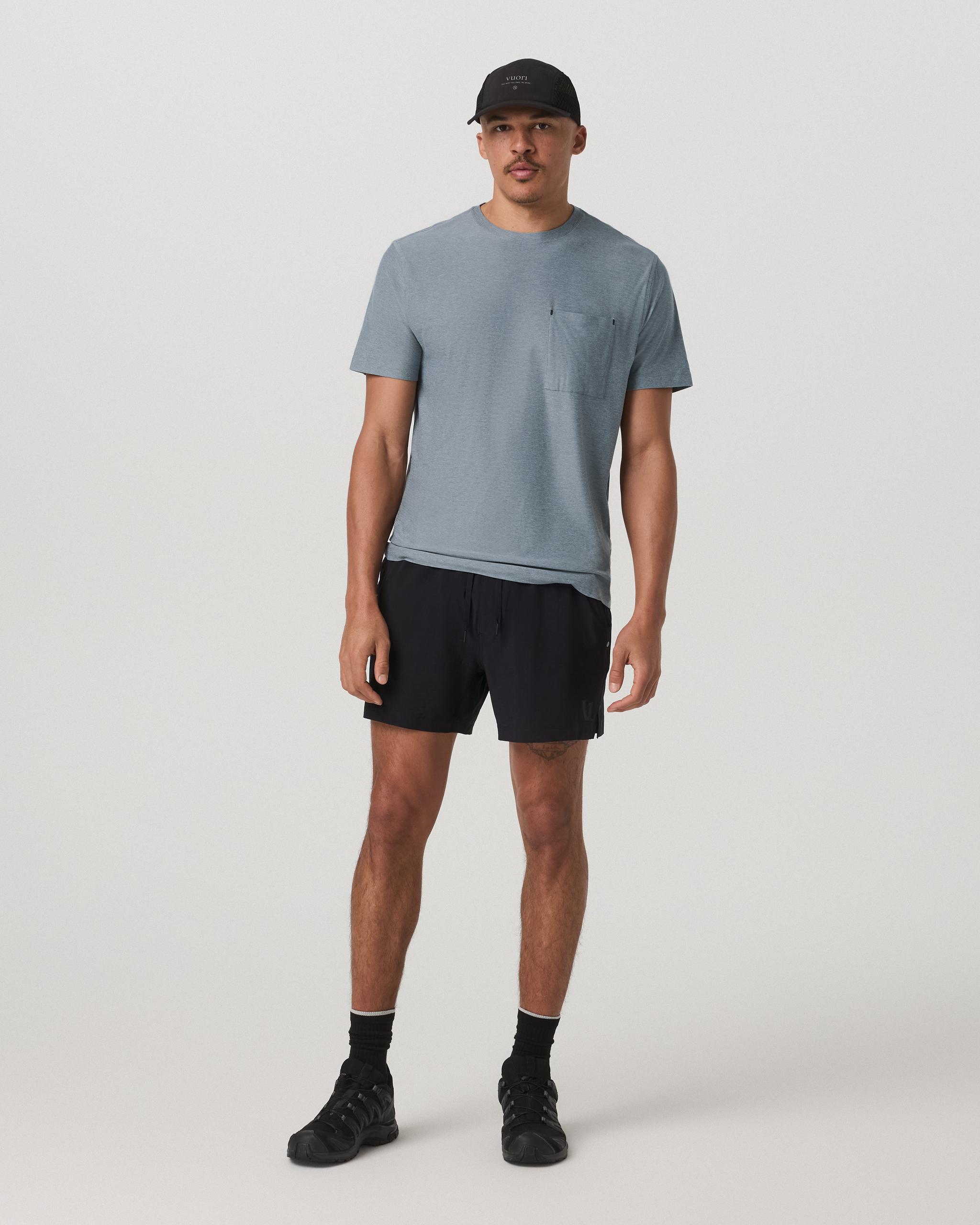 Short Sleeve Strato Pocket Tee - Relaxed Fit | Dusty Blue Heather - Image 4
