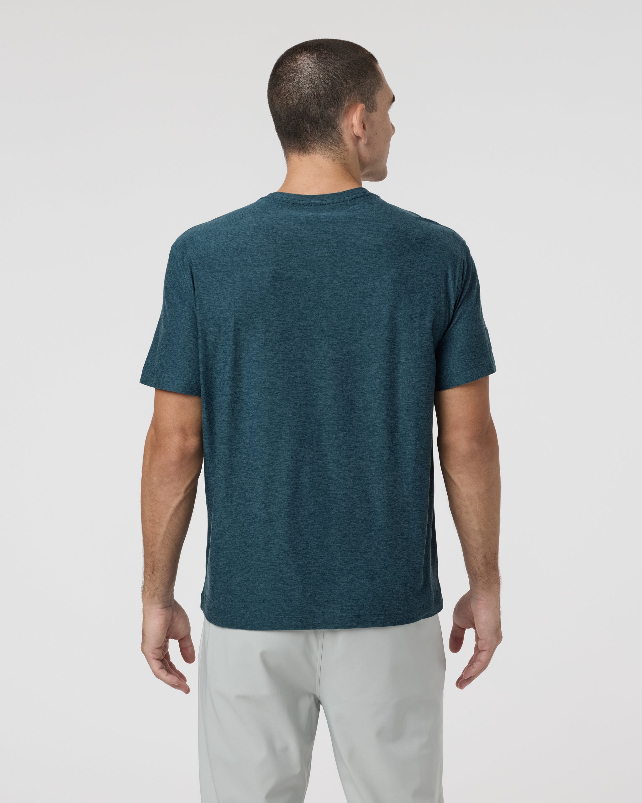 Short Sleeve Strato Pocket Tee - Relaxed Fit | Light Deep Sea Heather - Image 3