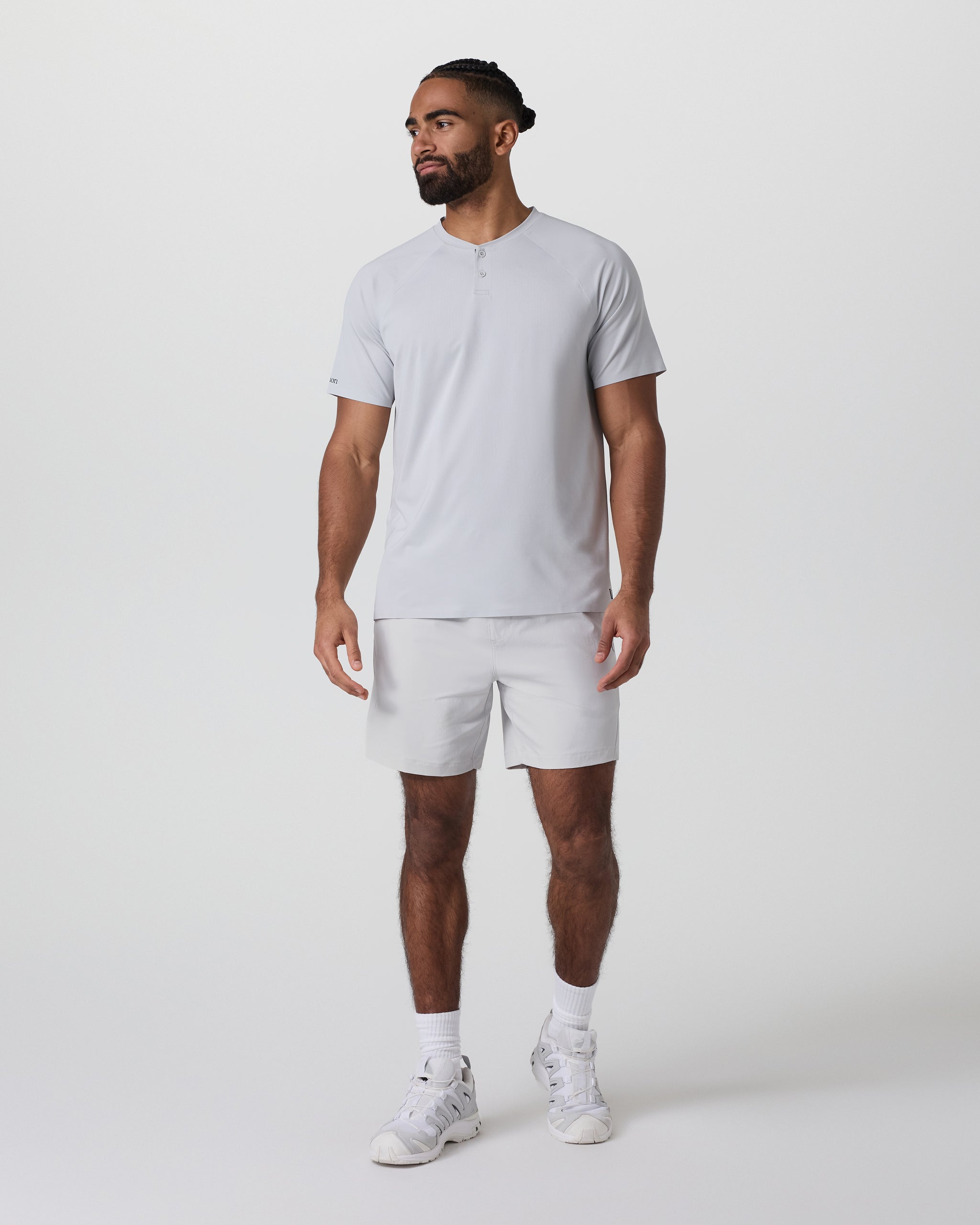 Short Sleeve Viewpoint Henley | Sky Grey - Image 4