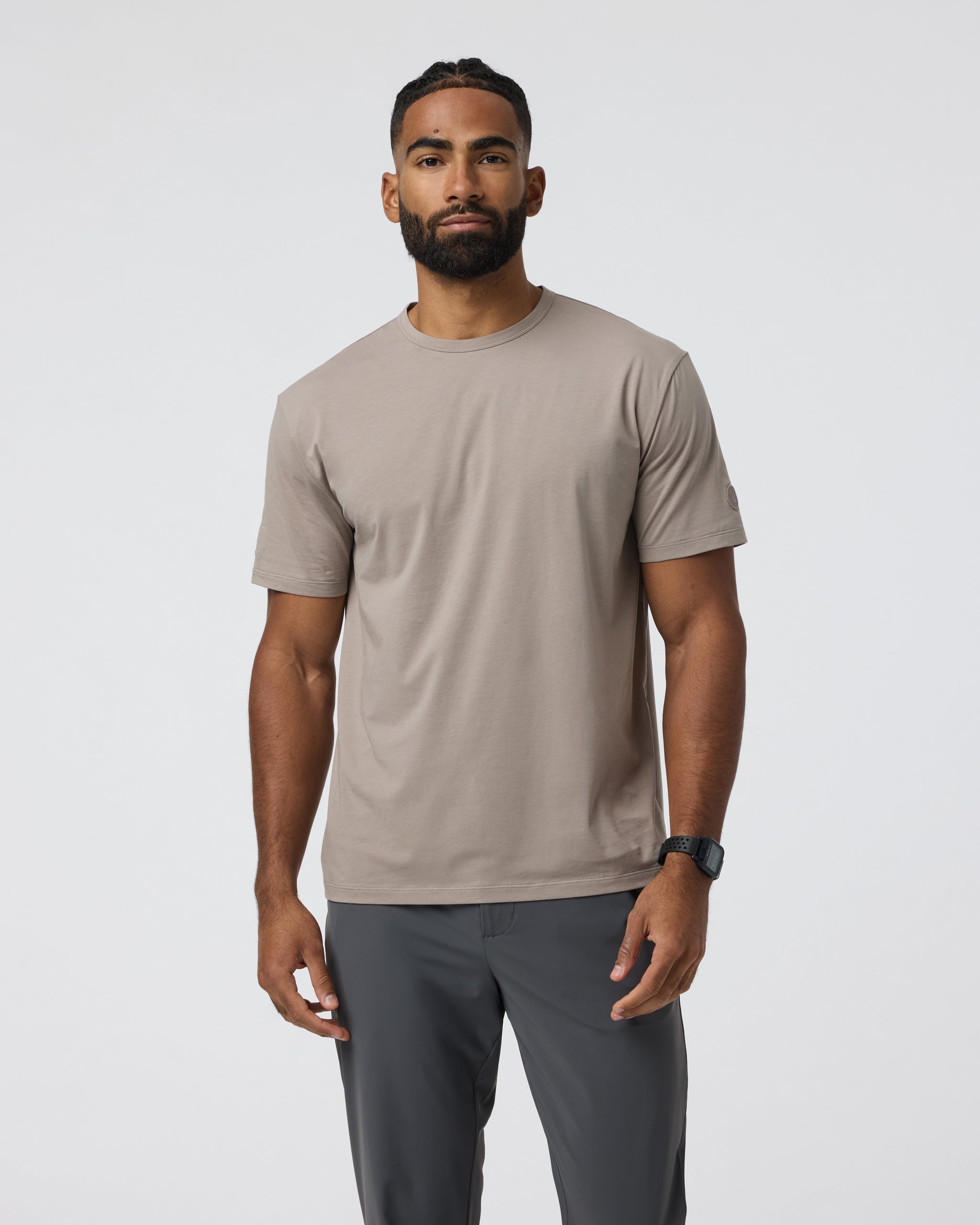 Short Sleeve Feather Tee - Relaxed Fit | Mocha