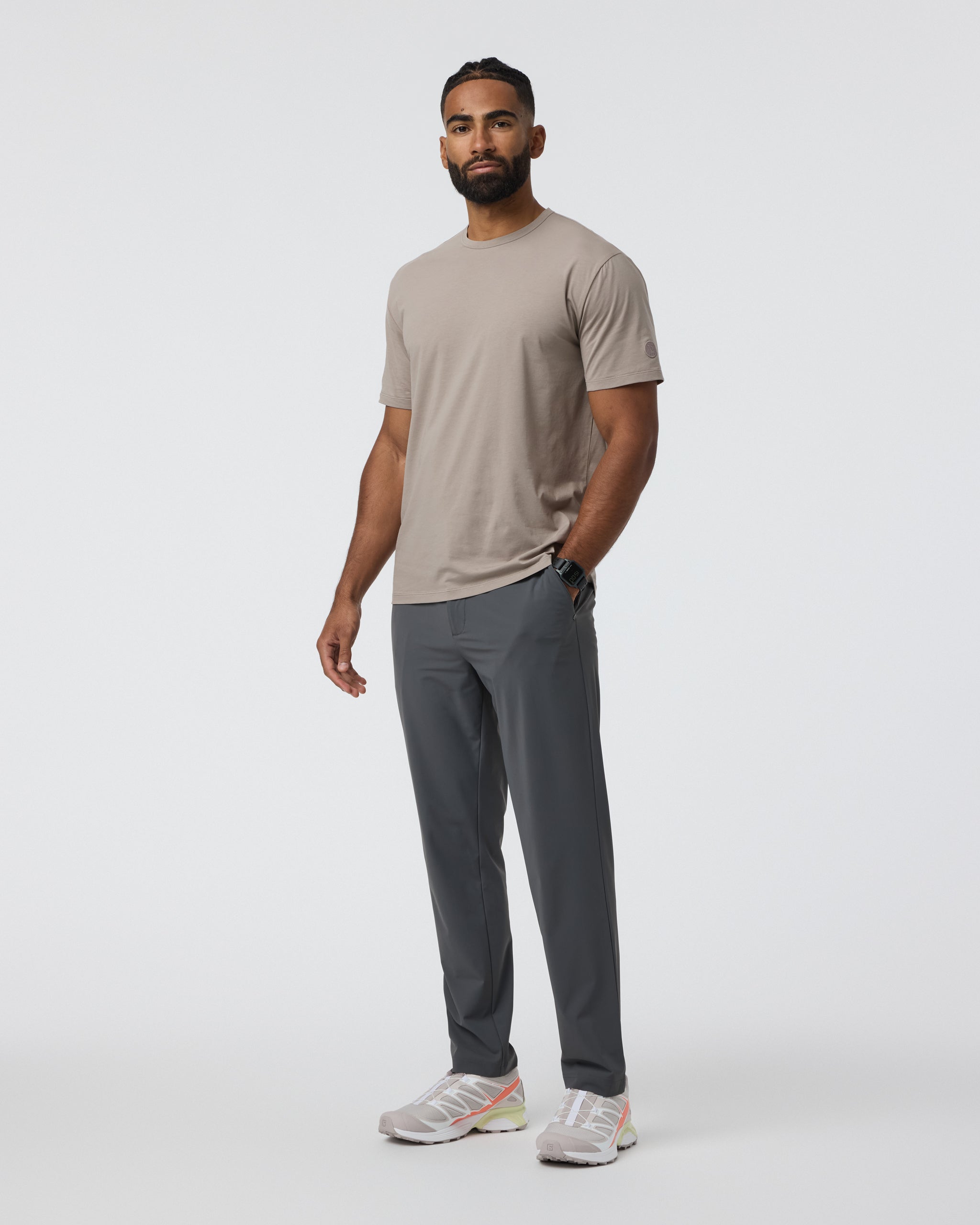 Short Sleeve Feather Tee - Relaxed Fit | Mocha - Image 4