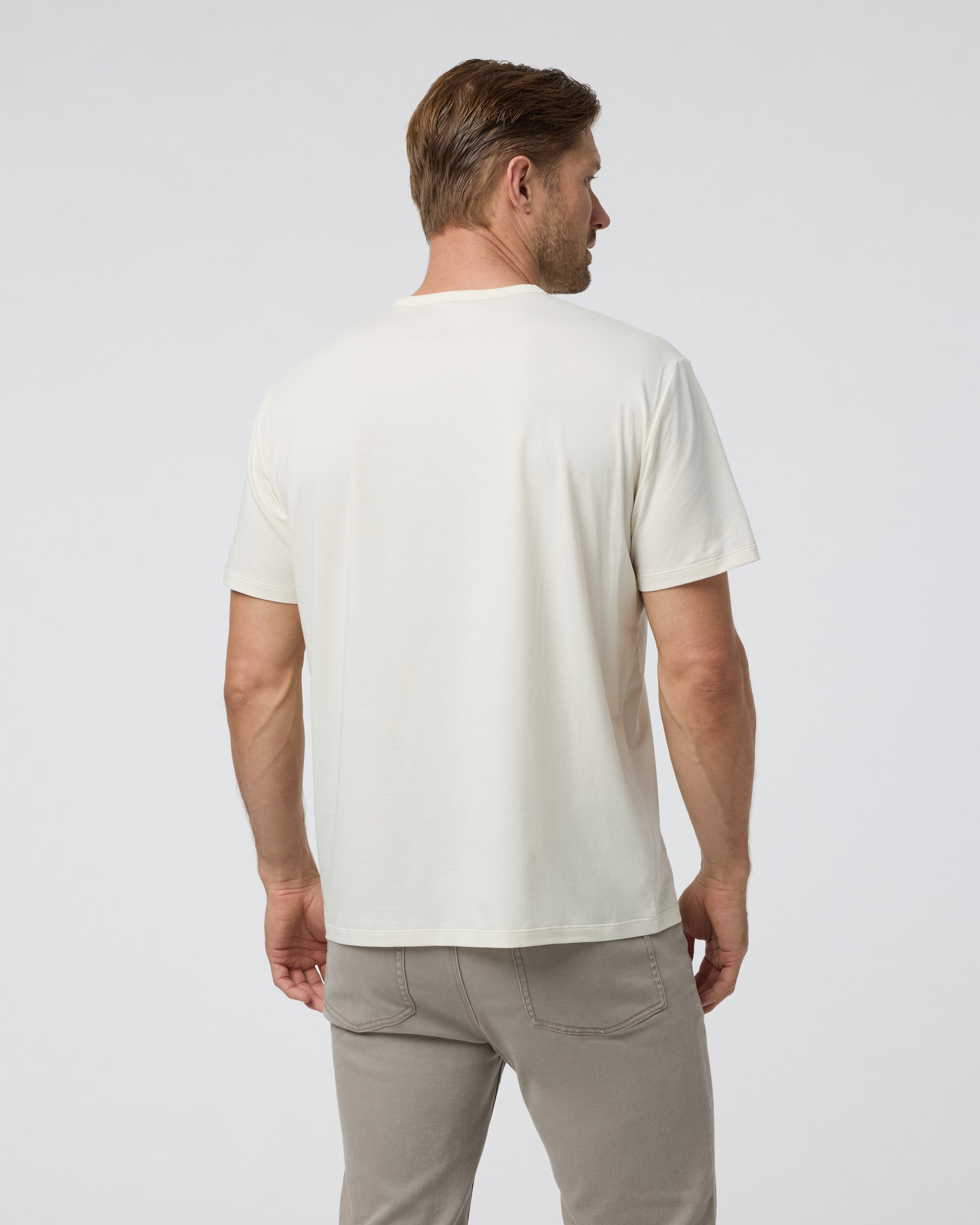 Short Sleeve Feather Tee - Relaxed Fit | White Sand - Image 3