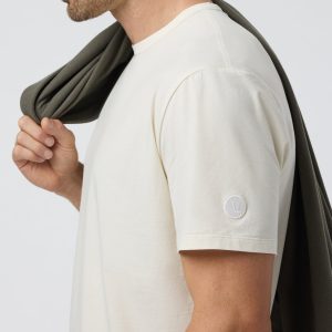 Short Sleeve Feather Tee - Relaxed Fit | White Sand