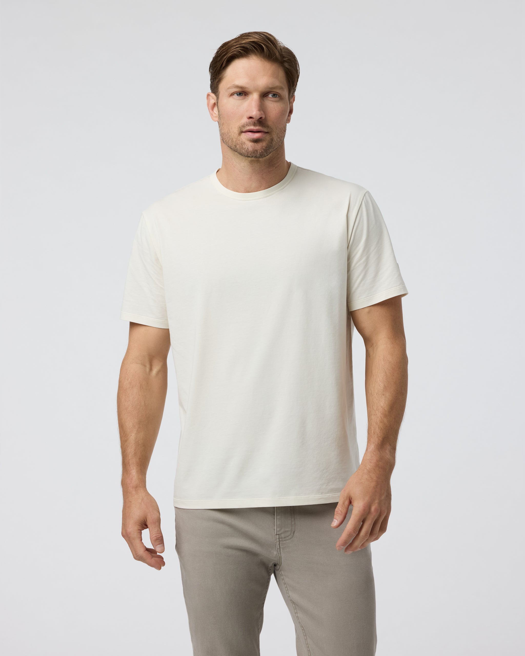 Short Sleeve Feather Tee - Relaxed Fit | White Sand - Image 2