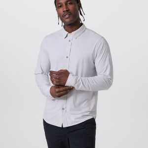 Long Sleeve TravelLite Button Down | Frost Grey