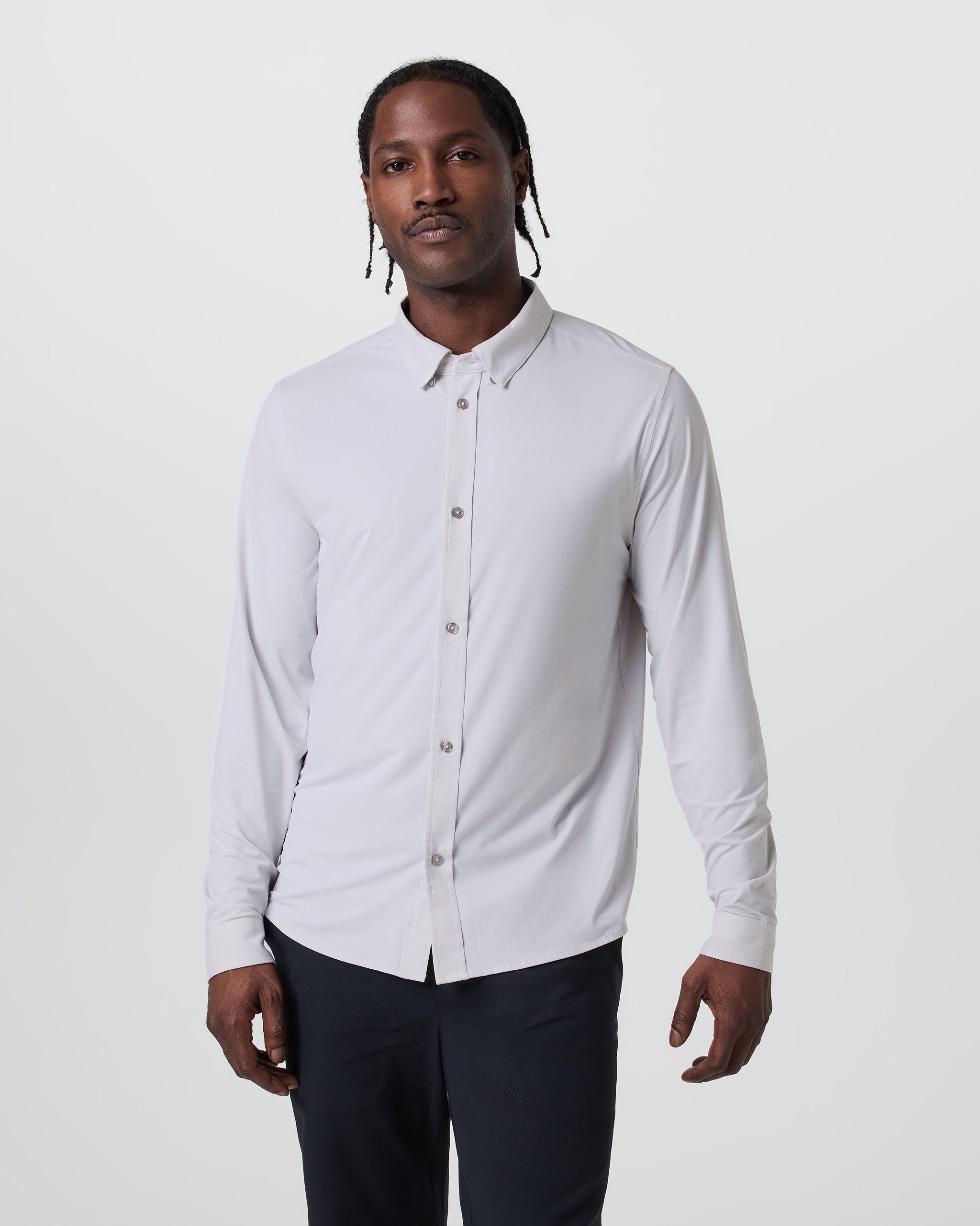 Long Sleeve TravelLite Button Down | Frost Grey - Image 4