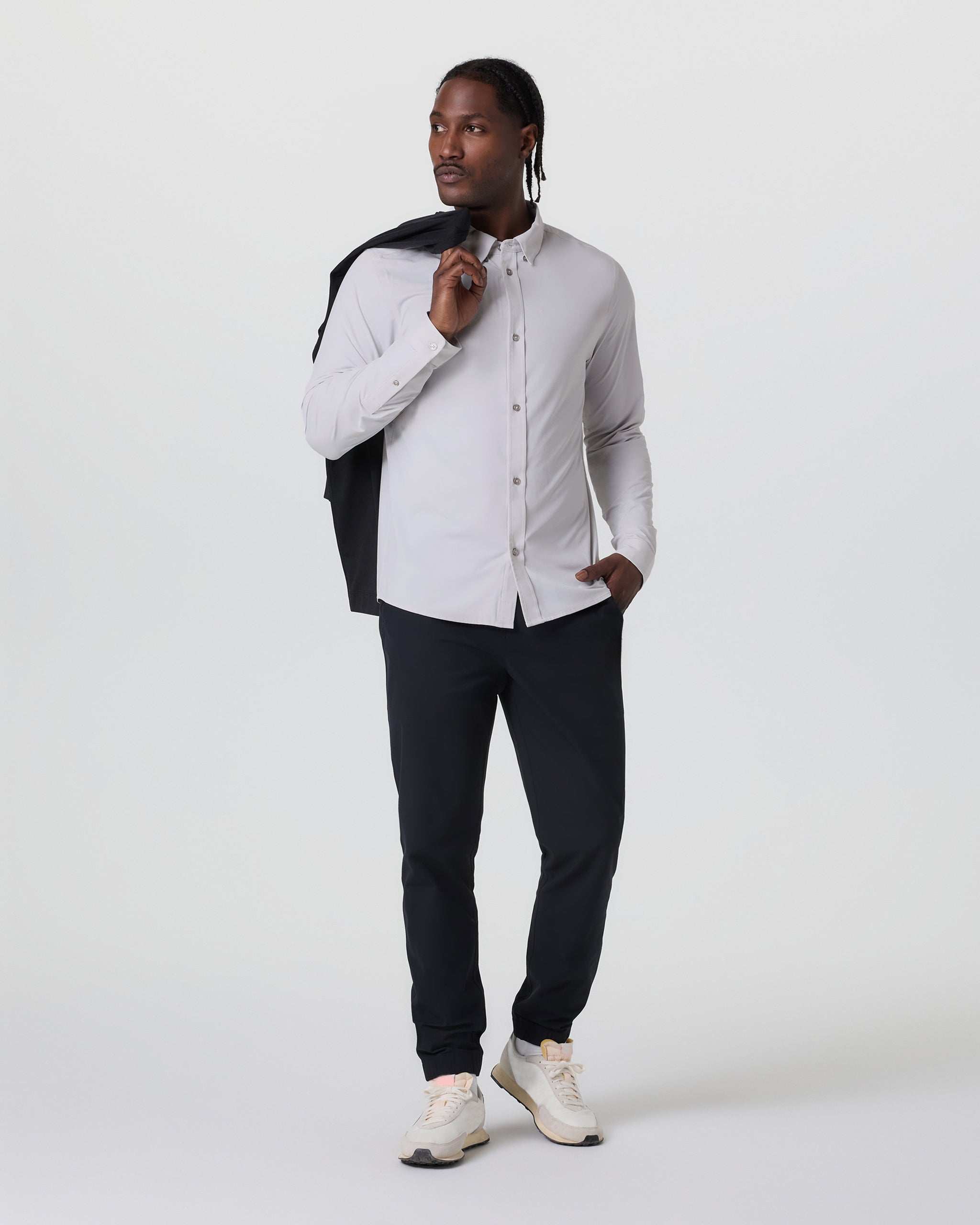 Long Sleeve TravelLite Button Down | Frost Grey - Image 2