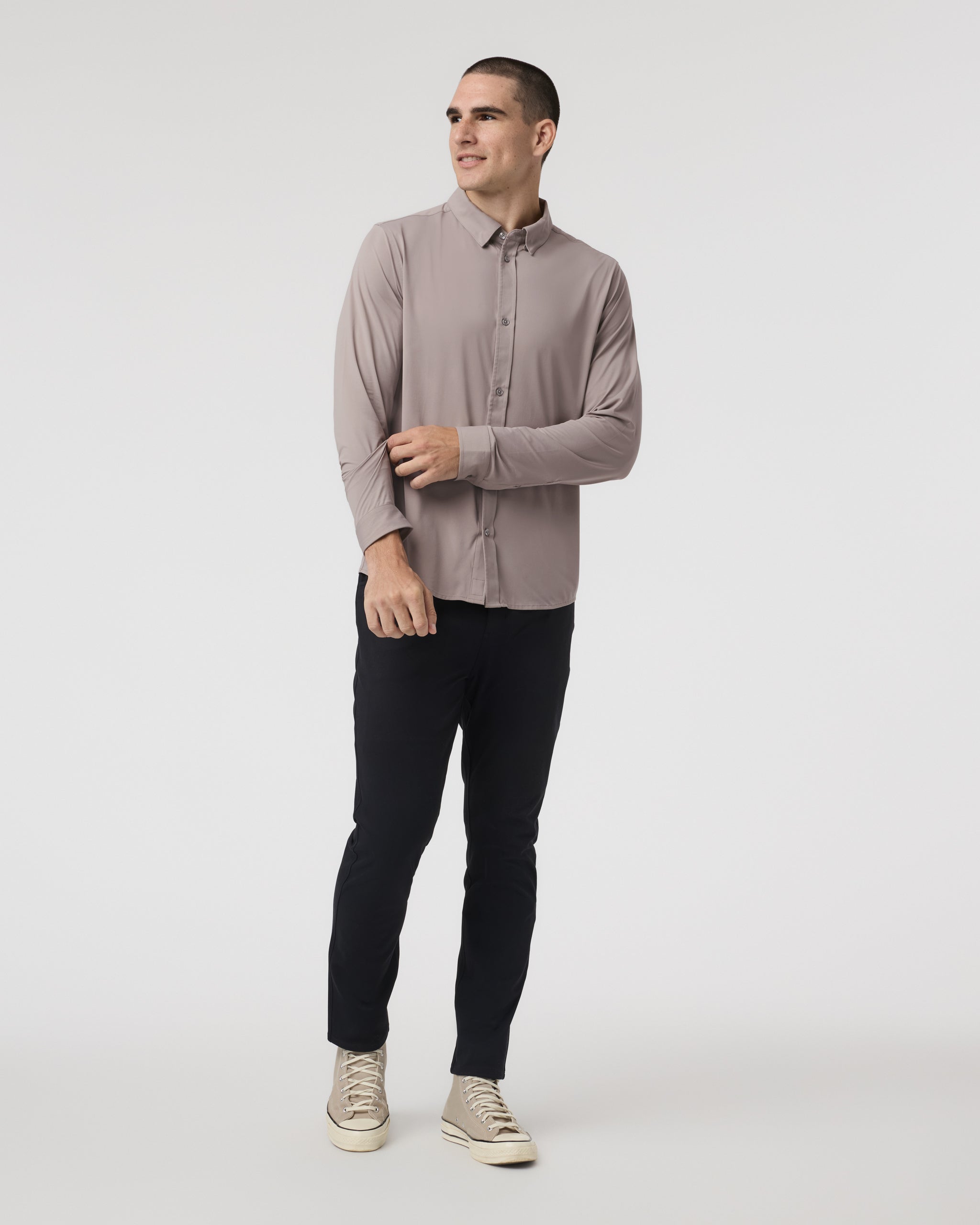 Long Sleeve TravelLite Button Down | Mocha - Image 4