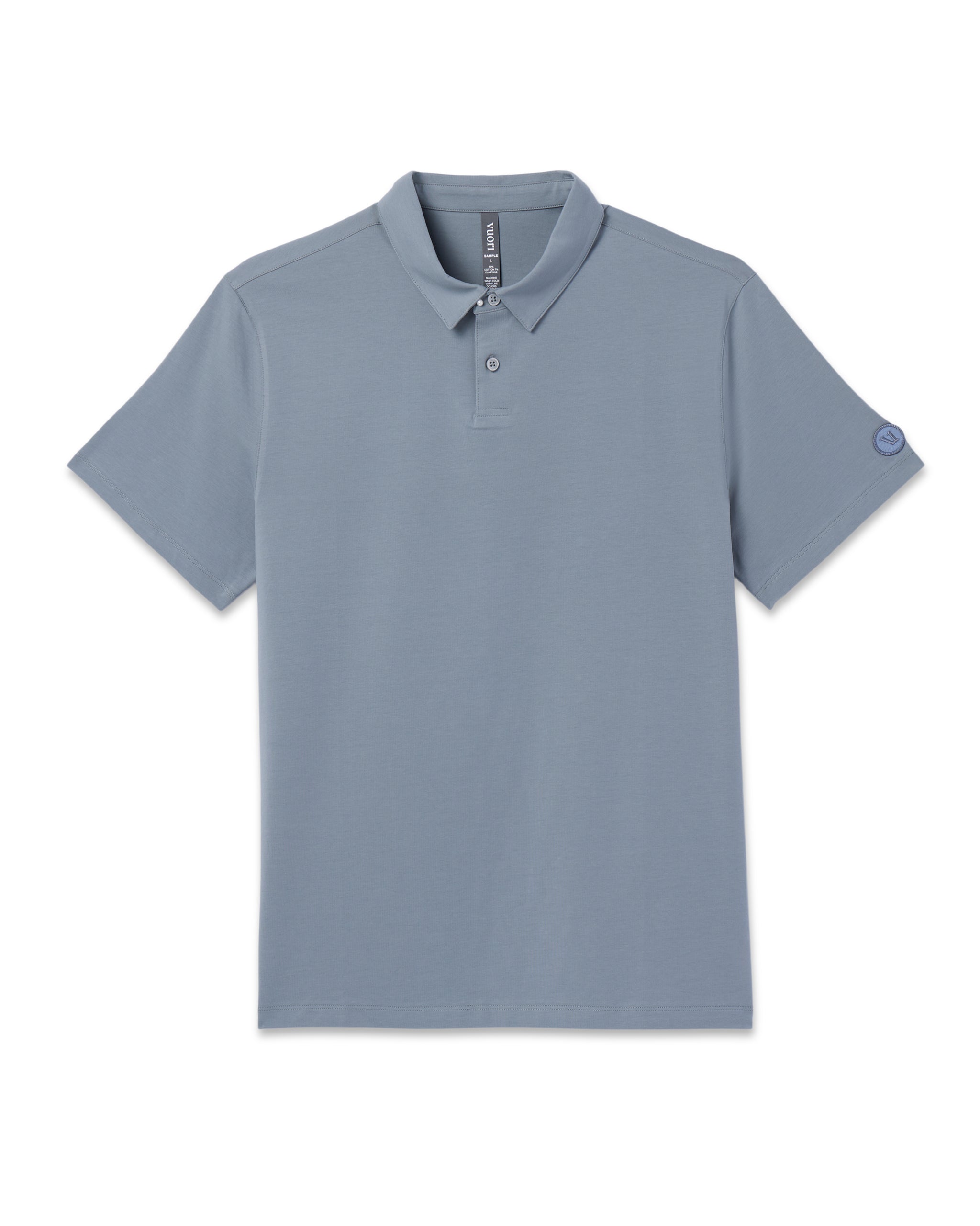 Short Sleeve Feather Polo | Dusty Blue - Image 4