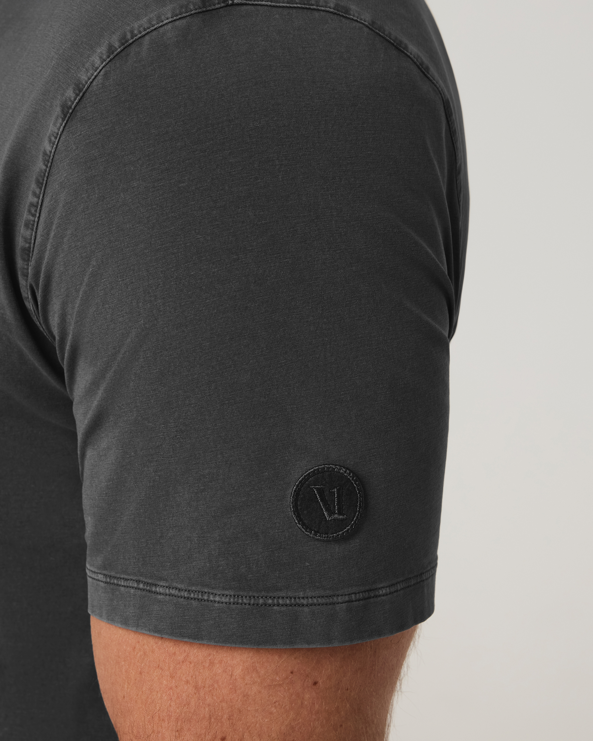 Short Sleeve Feather Polo | Dark Pewter Garment Dye - Image 3