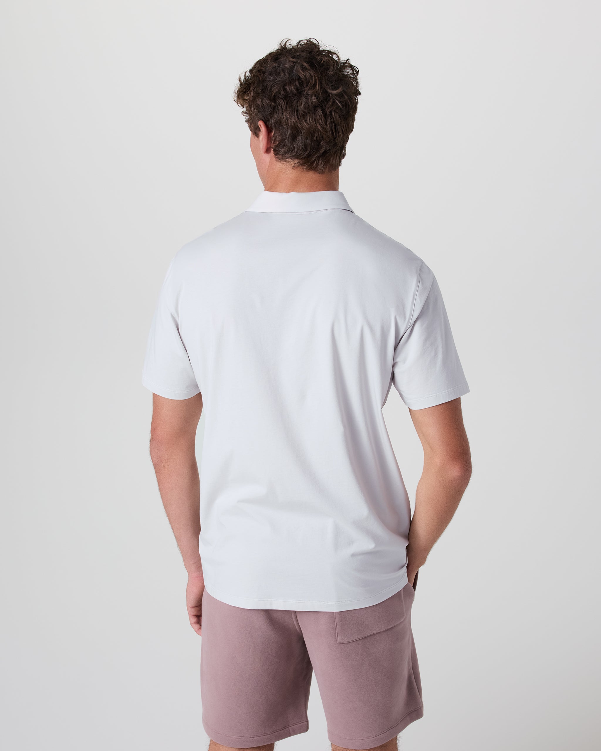 Short Sleeve Feather Polo | Frost Grey - Image 3