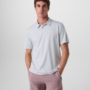 Short Sleeve Feather Polo | Frost Grey