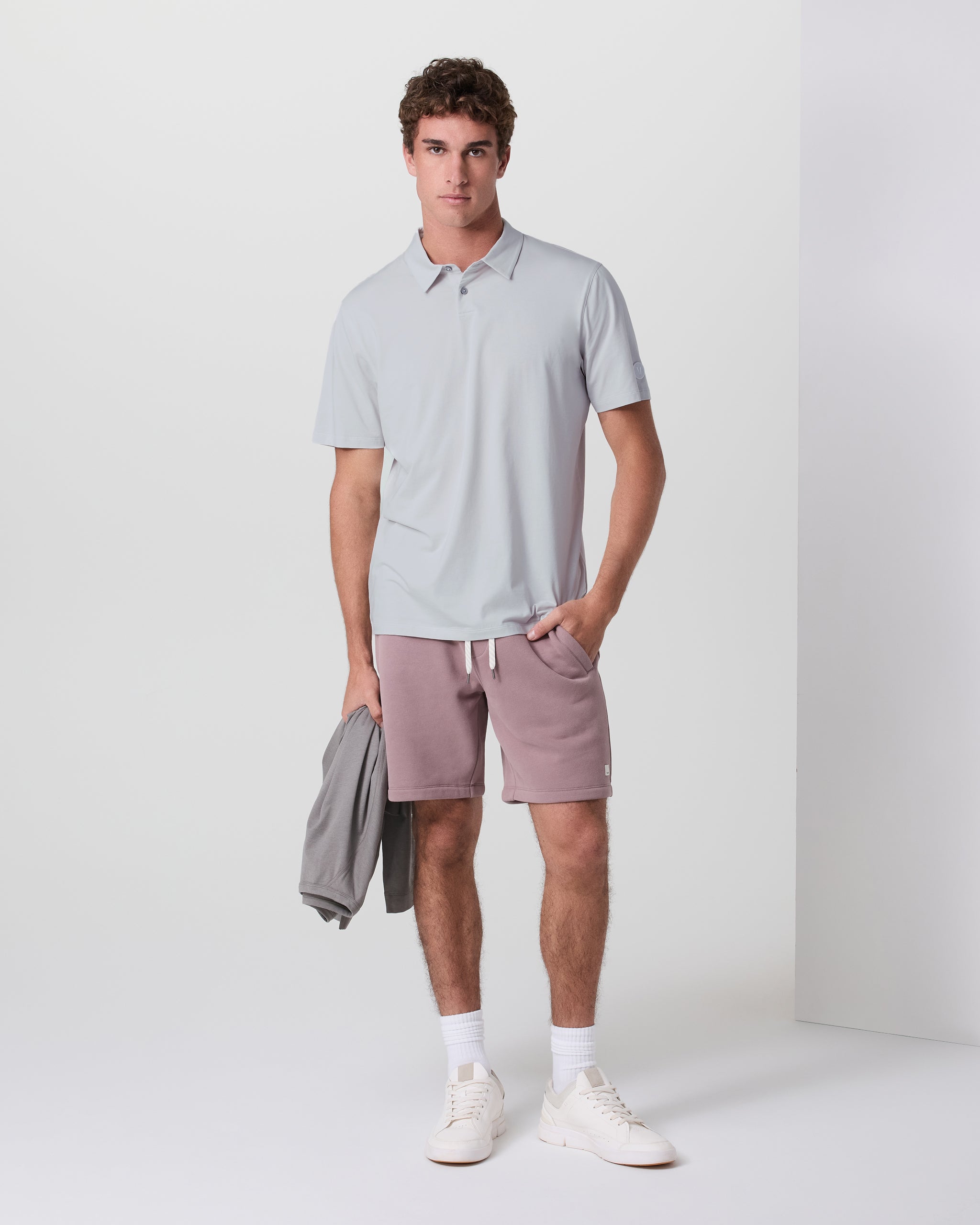 Short Sleeve Feather Polo | Frost Grey - Image 4