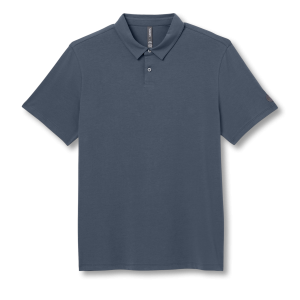 Short Sleeve Feather Polo | Ocean Blue Garment Dye