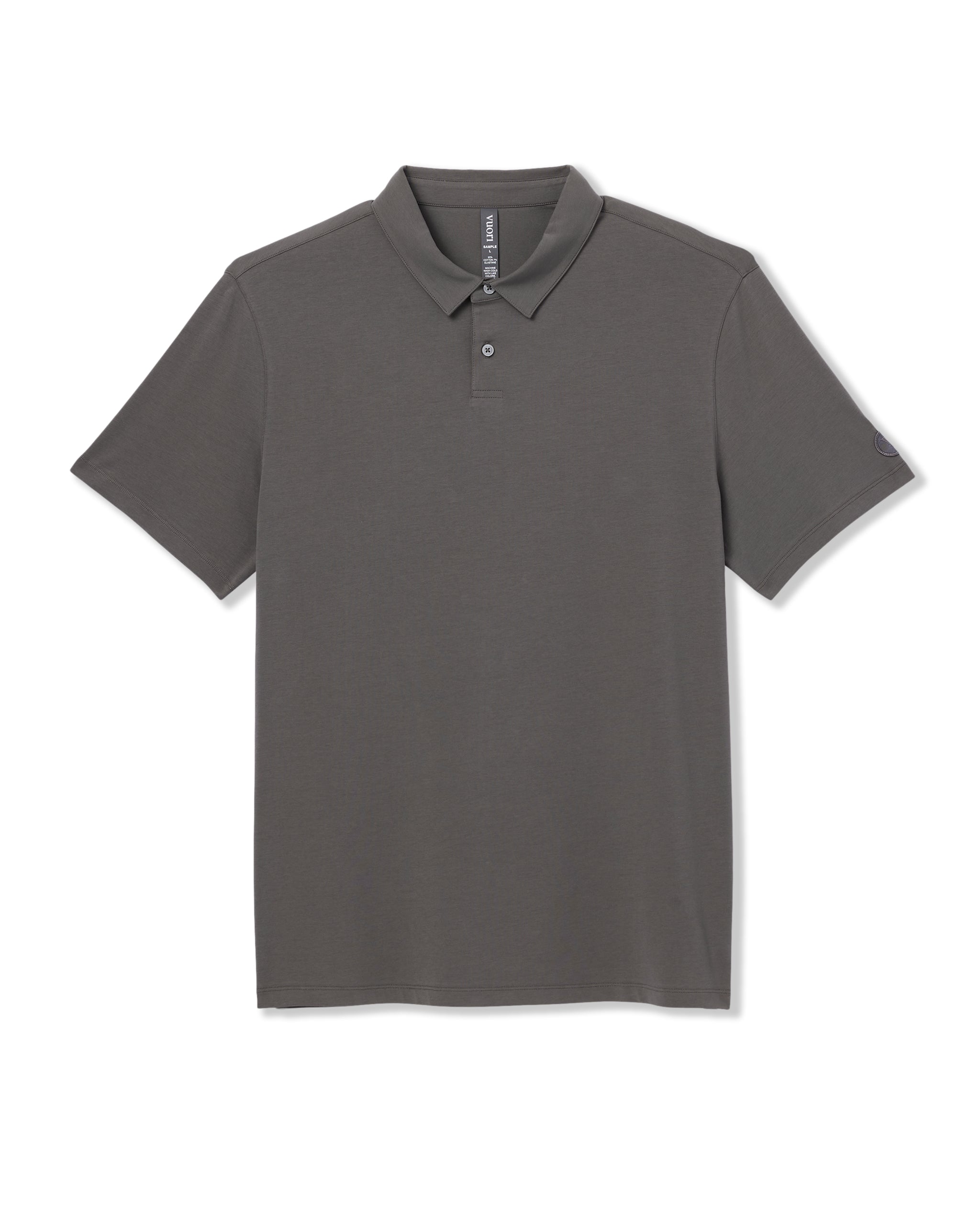 Short Sleeve Feather Polo | Warm Grey - Image 5