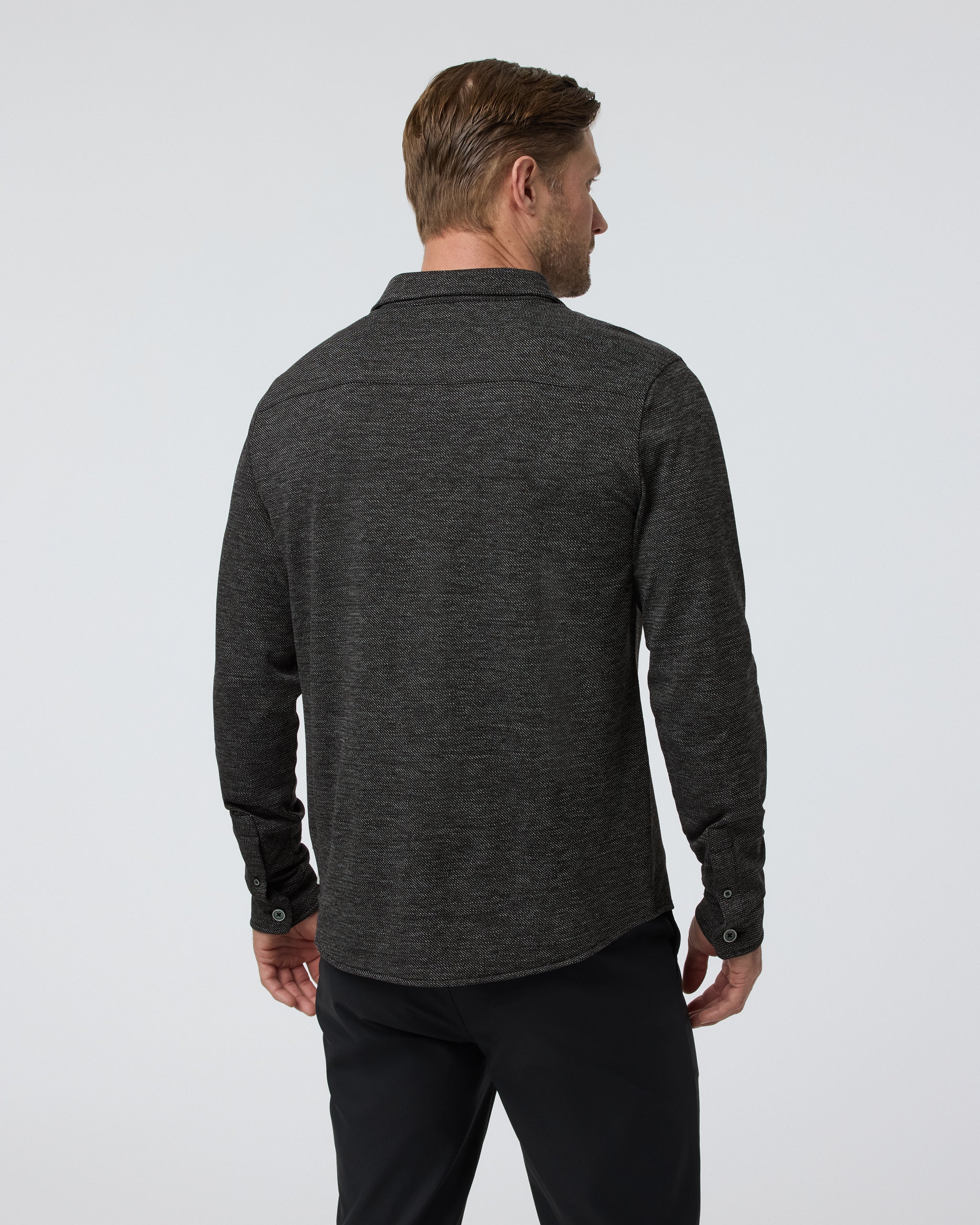 Long Sleeve North Beach Button Down | Black Heather - Image 2