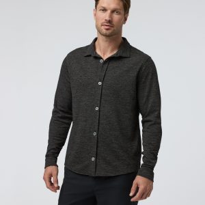 Long Sleeve North Beach Button Down | Black Heather