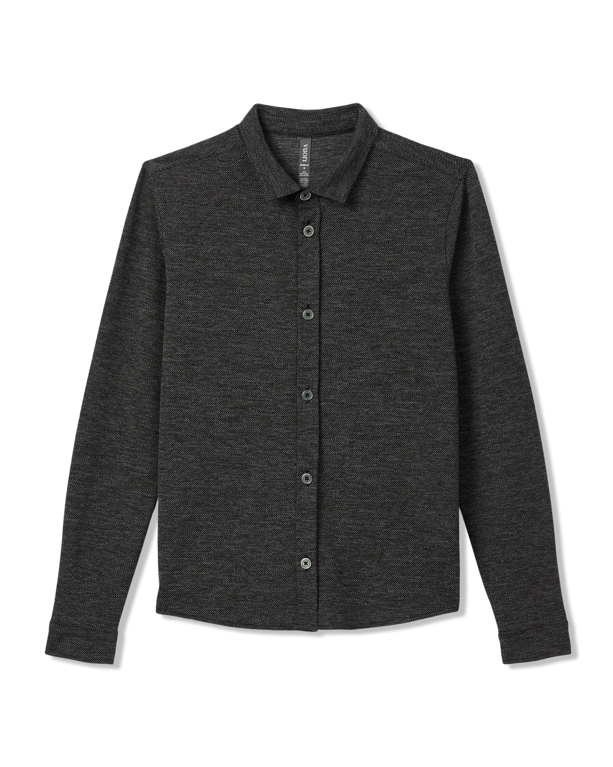 Long Sleeve North Beach Button Down | Black Heather - Image 4