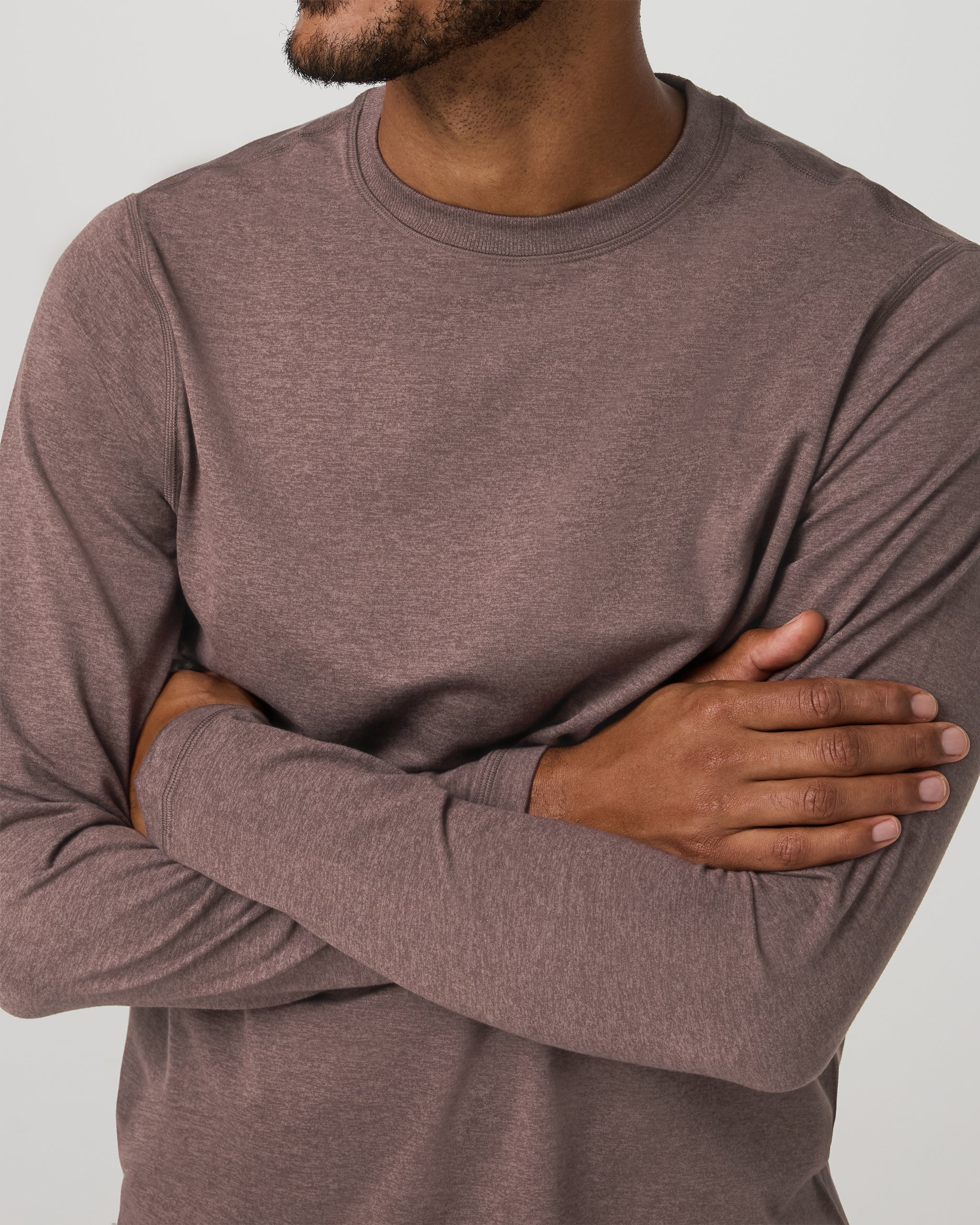 Long Sleeve Ponto Performance Tee | Elm Heather - Image 2