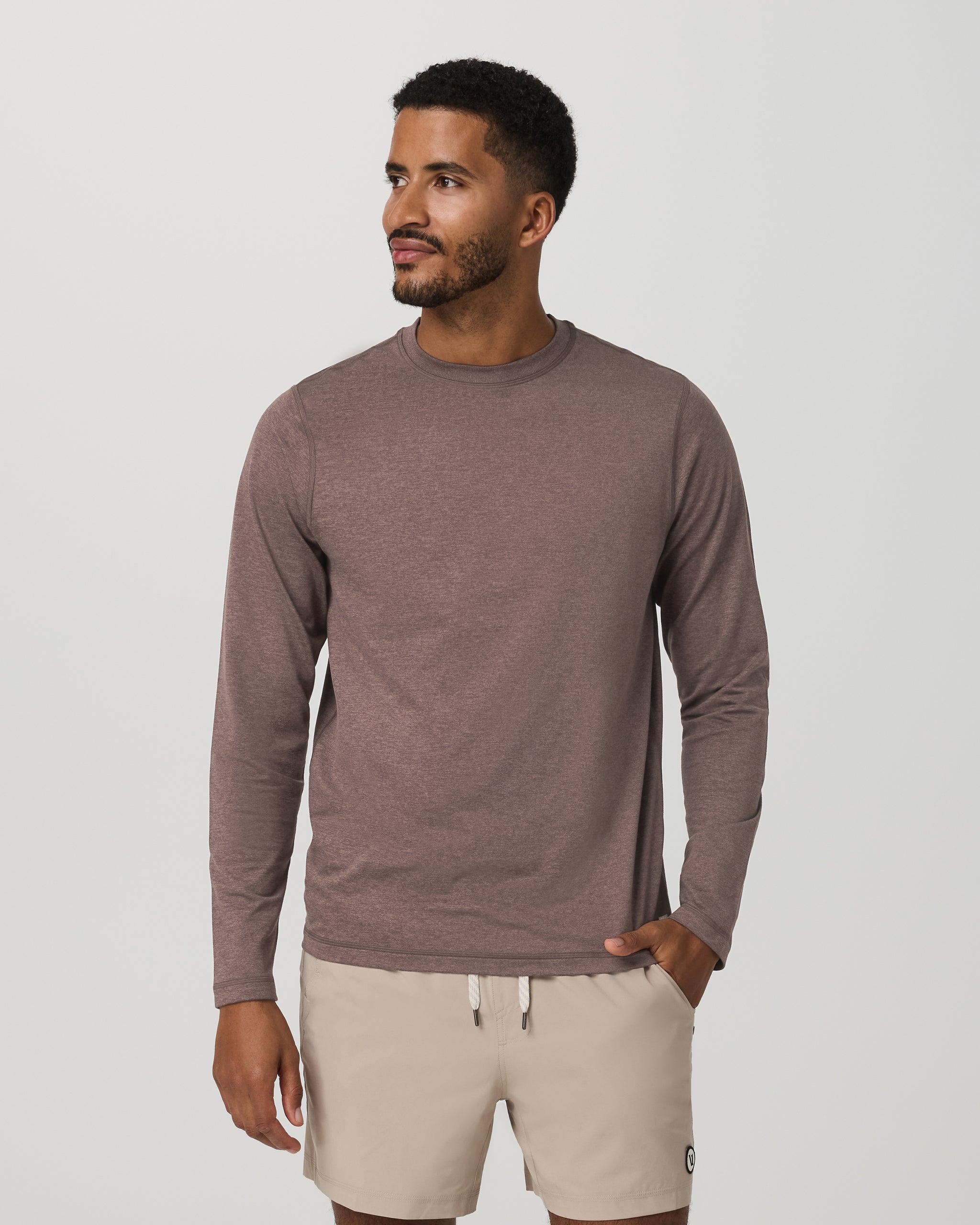 Long Sleeve Ponto Performance Tee | Elm Heather