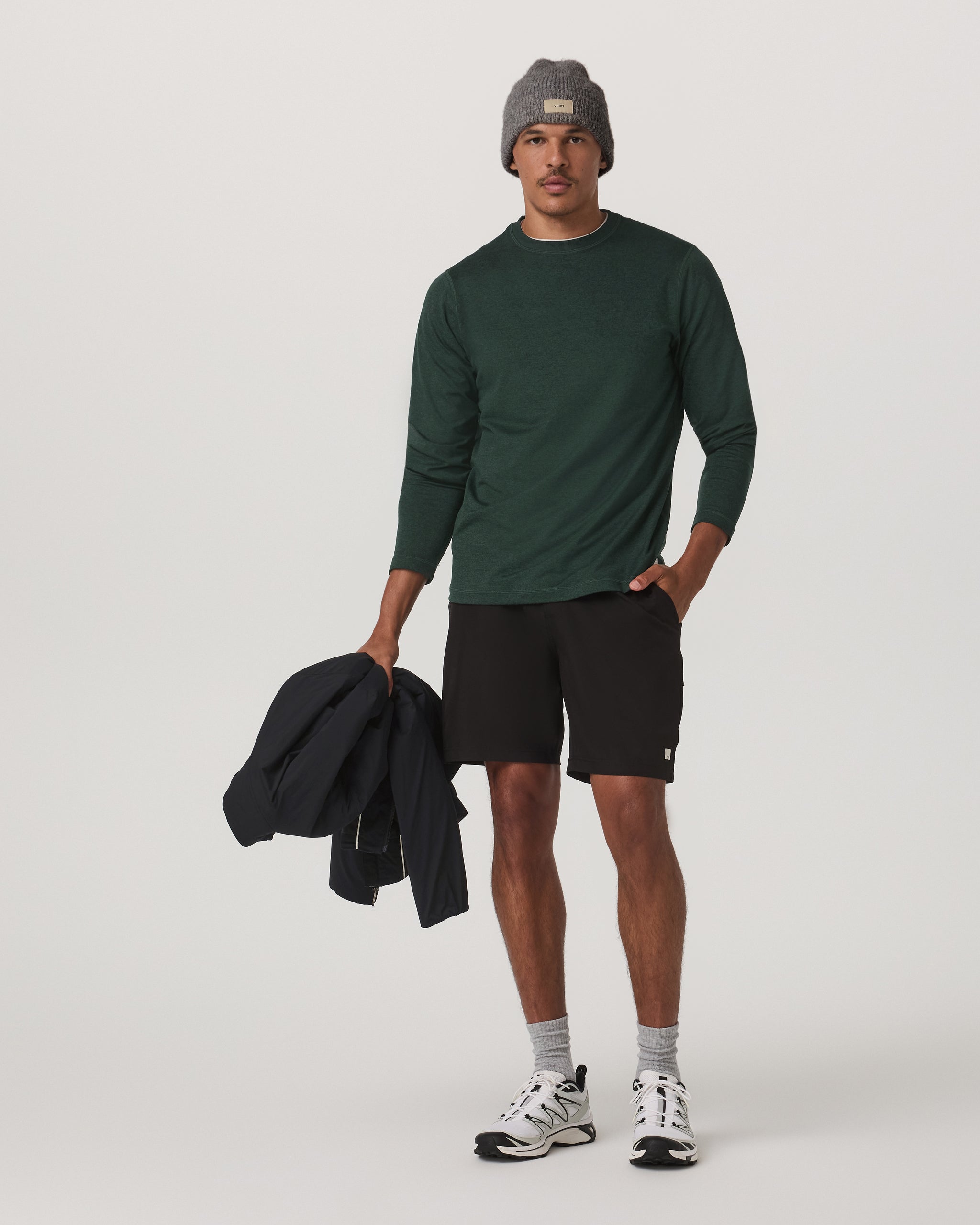 Long Sleeve Ponto Performance Tee | Evergreen Heather - Image 4