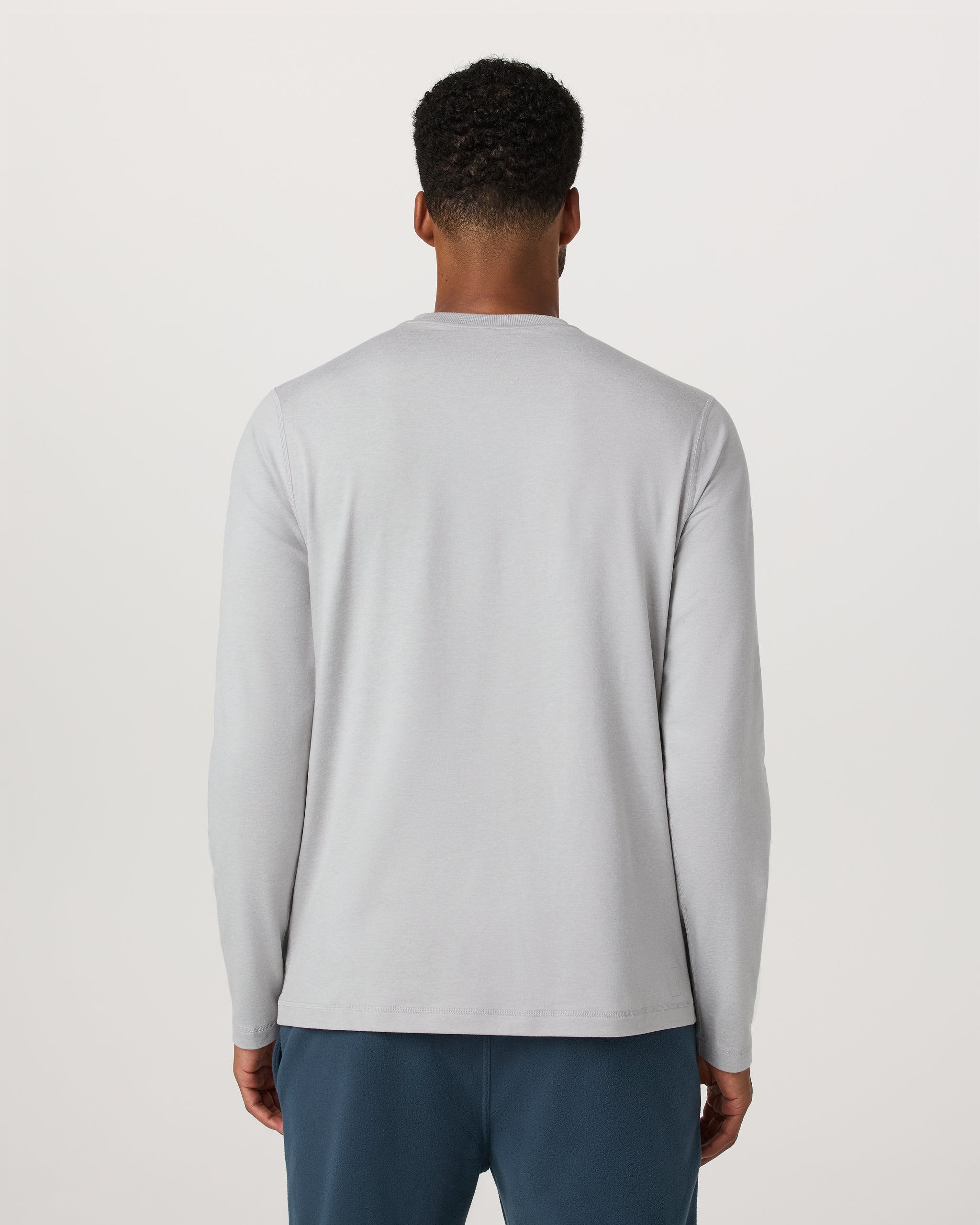Long Sleeve Ponto Performance Tee | Frost Grey Heather - Image 3