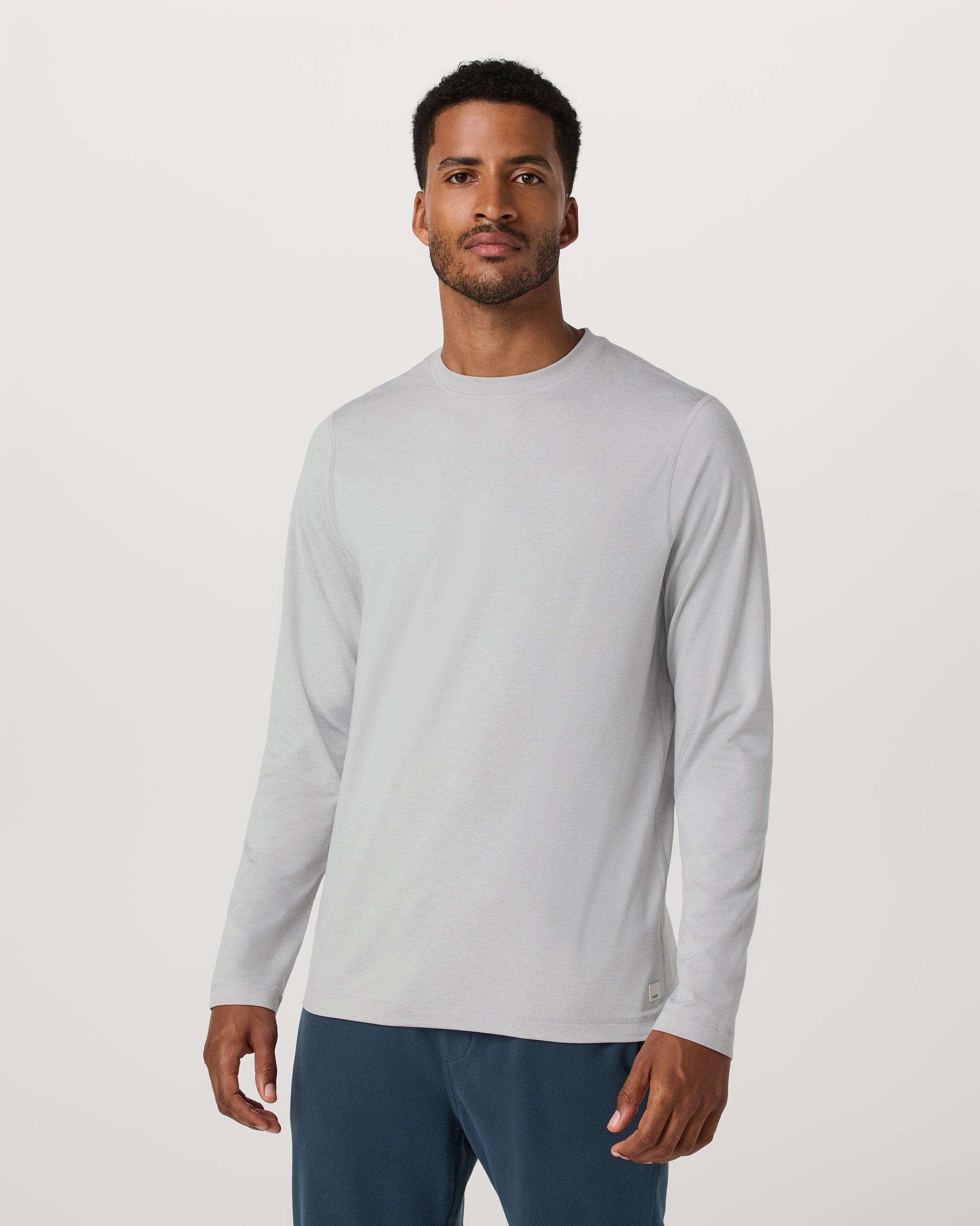 Long Sleeve Ponto Performance Tee | Frost Grey Heather - Image 2