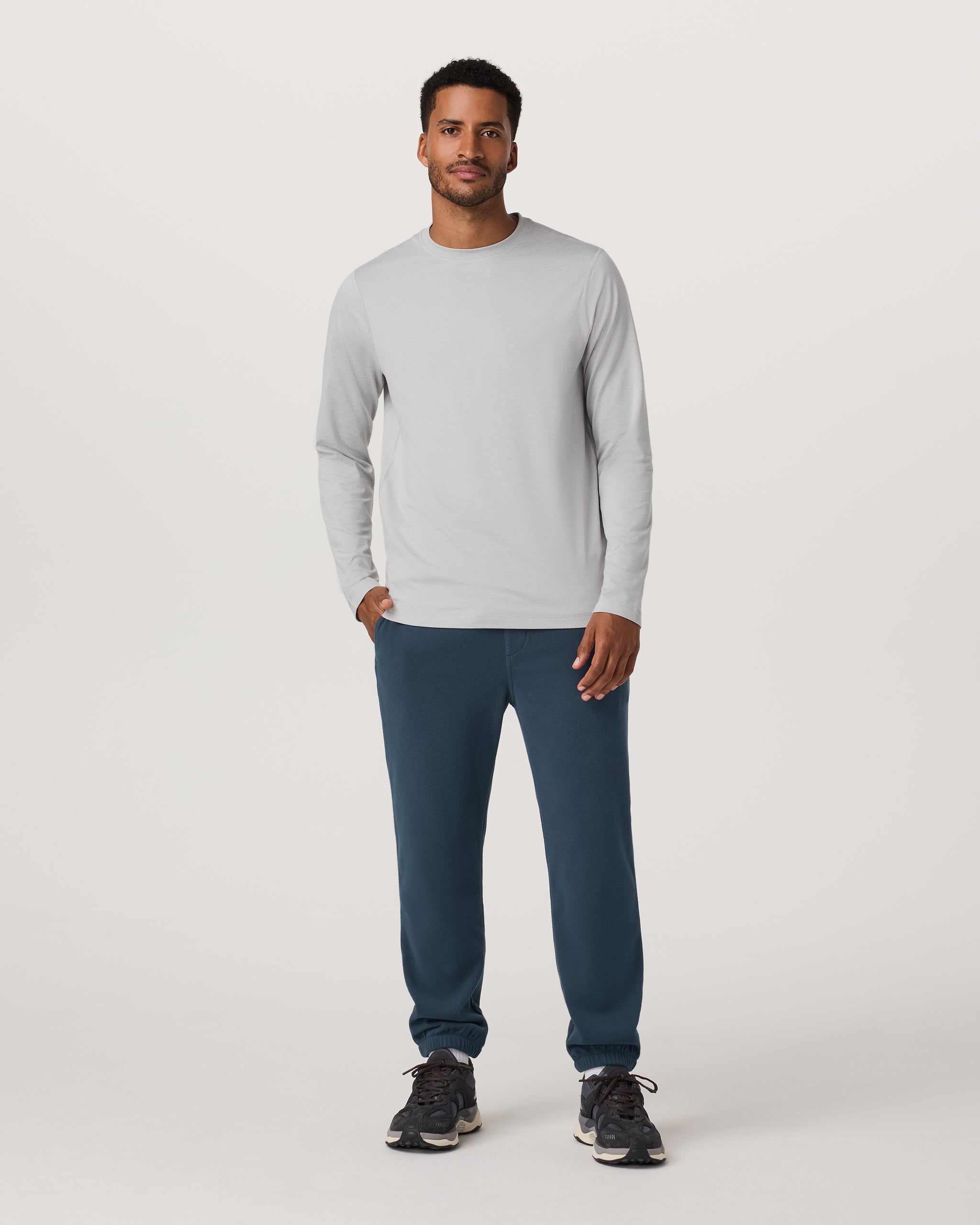 Long Sleeve Ponto Performance Tee | Frost Grey Heather - Image 4