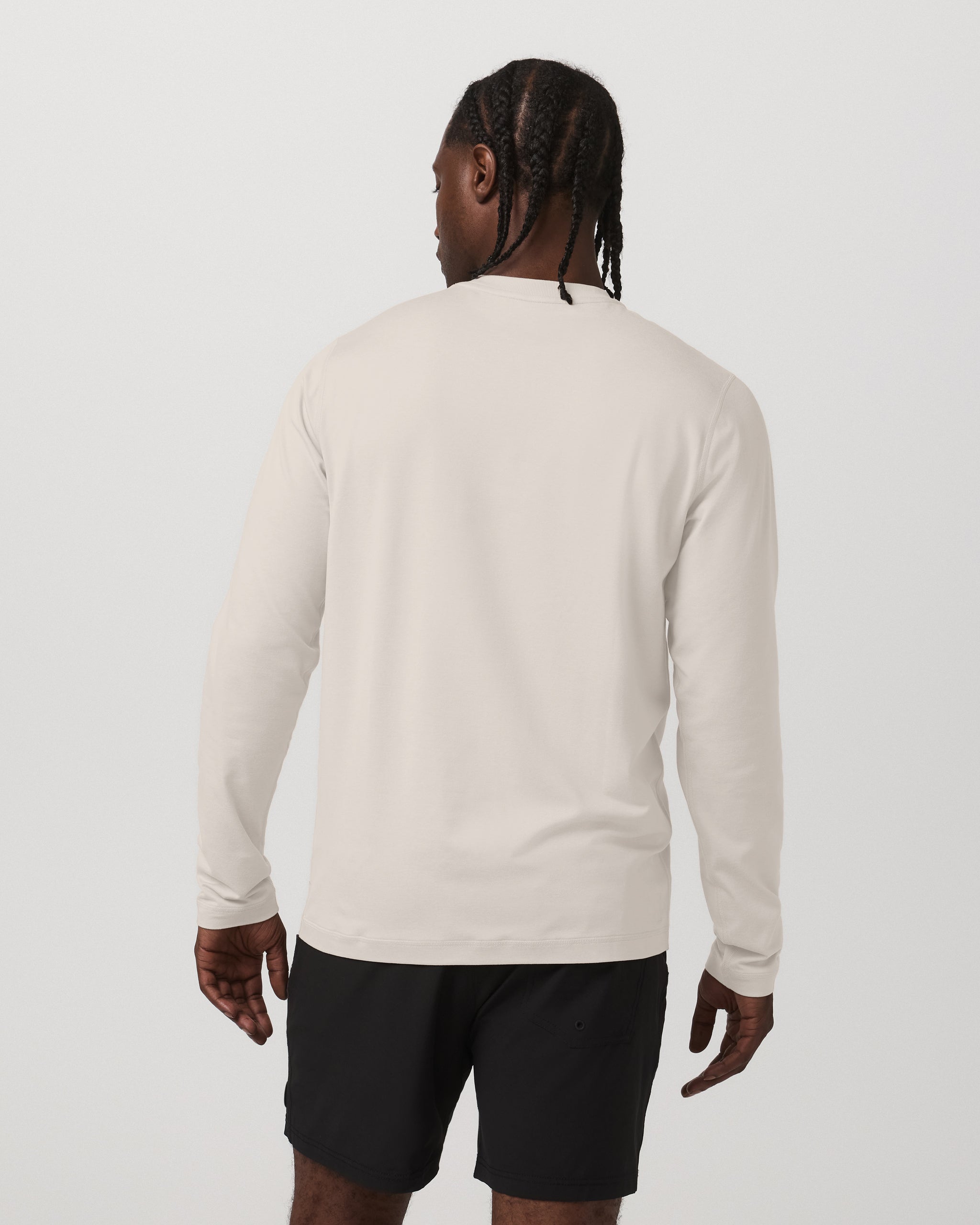 Long Sleeve Ponto Performance Tee | Oatmeal Heather - Image 3