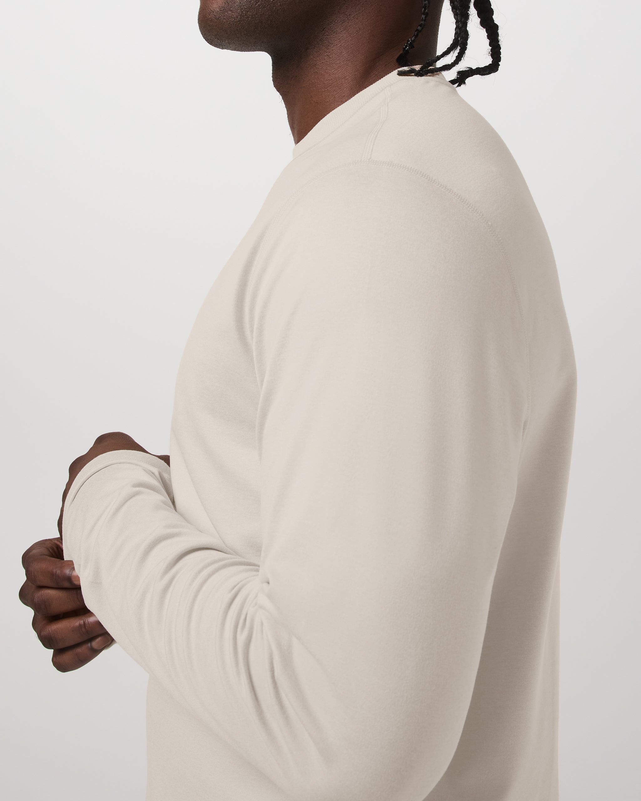 Long Sleeve Ponto Performance Tee | Oatmeal Heather - Image 2