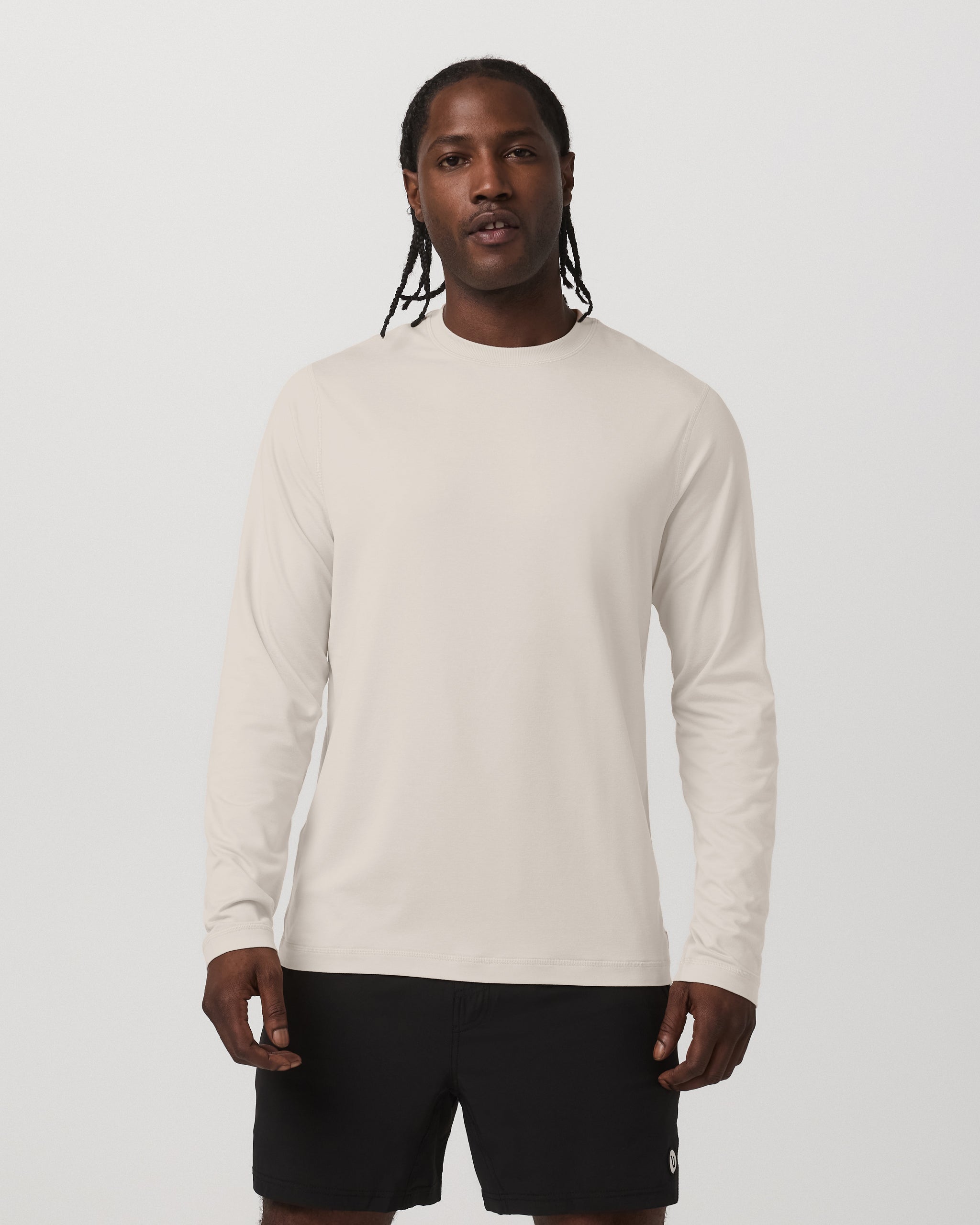 Long Sleeve Ponto Performance Tee | Oatmeal Heather - Image 5