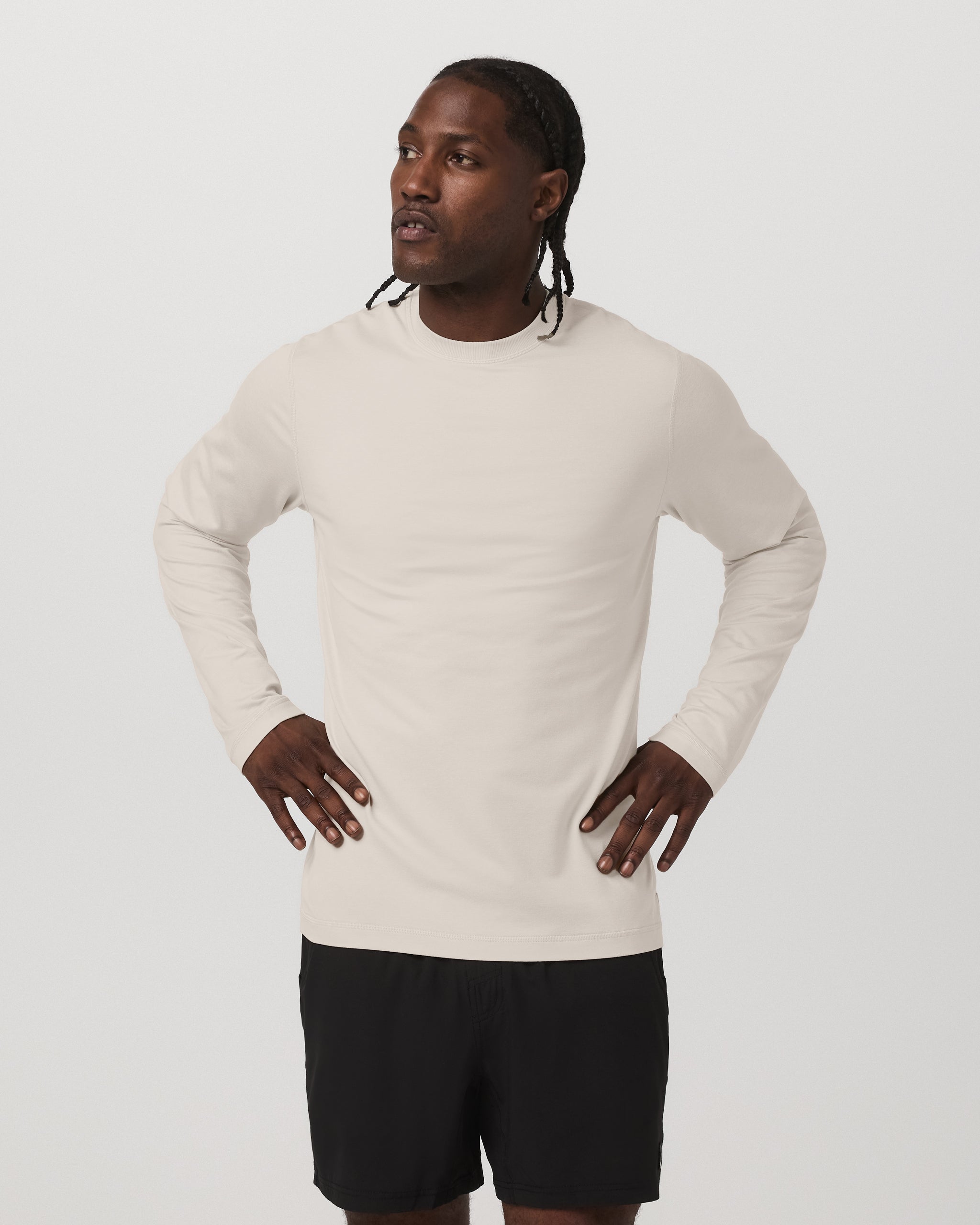 Long Sleeve Ponto Performance Tee | Oatmeal Heather