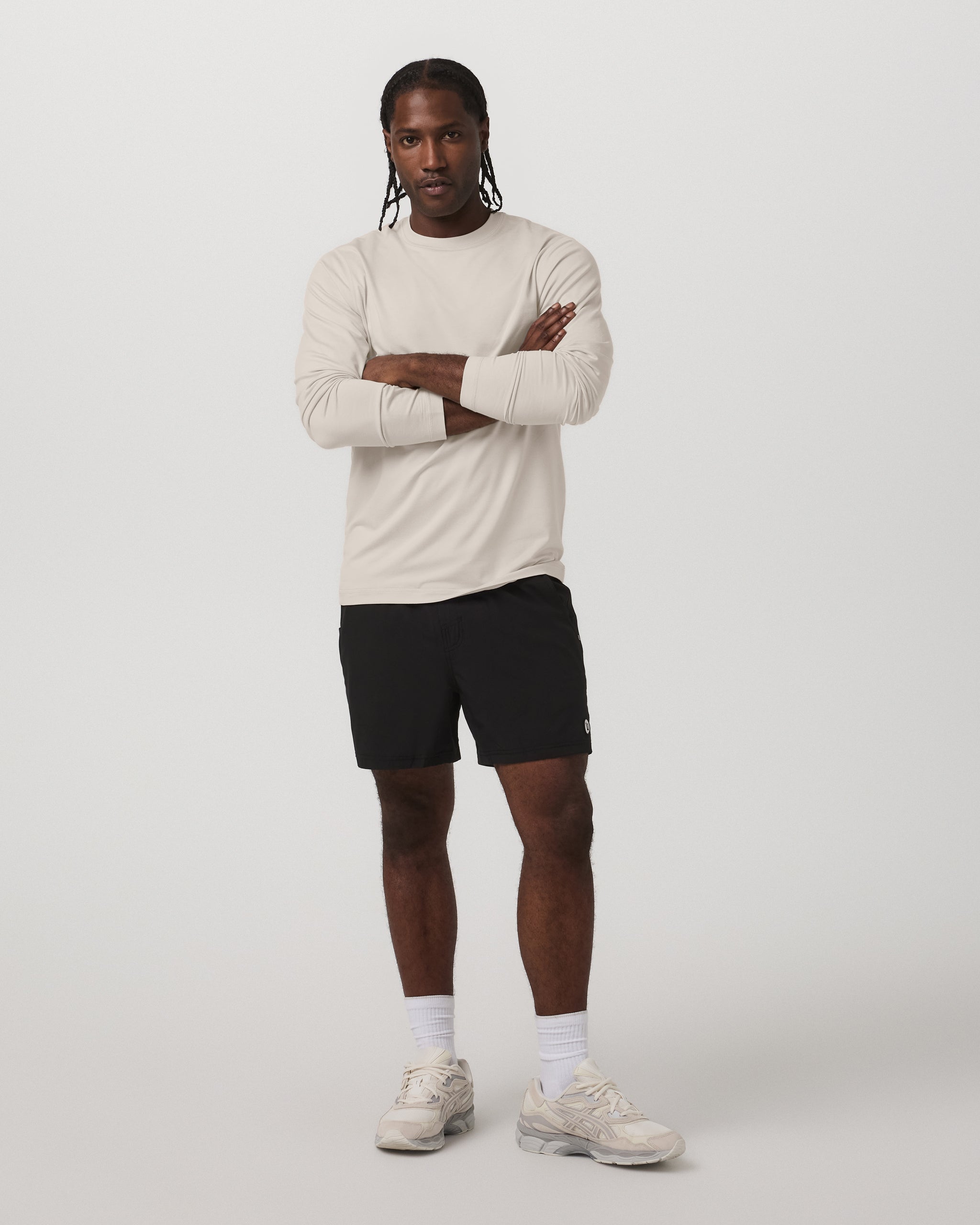 Long Sleeve Ponto Performance Tee | Oatmeal Heather - Image 4